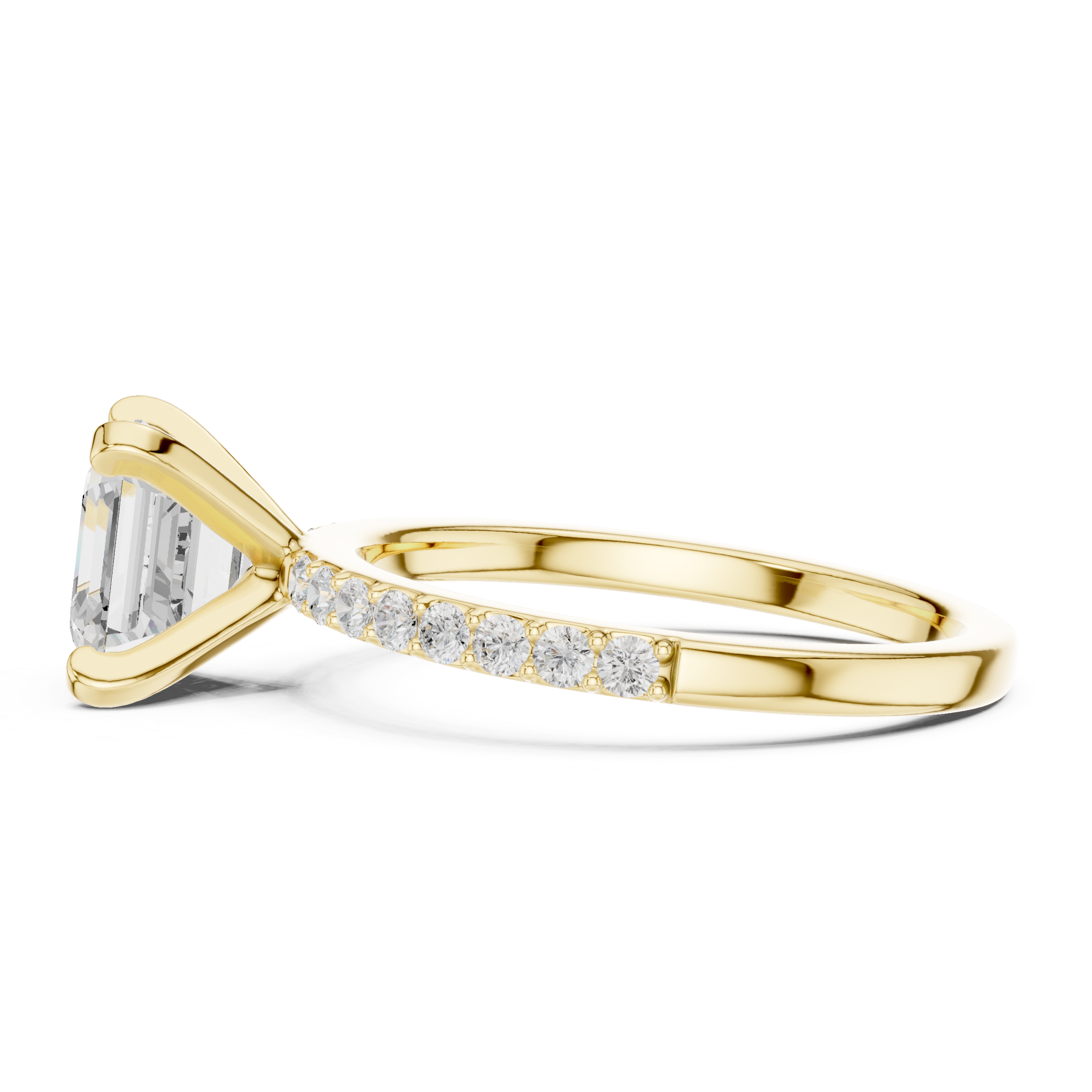 Timeless Asscher-Cut Pavé Solitaire Ring