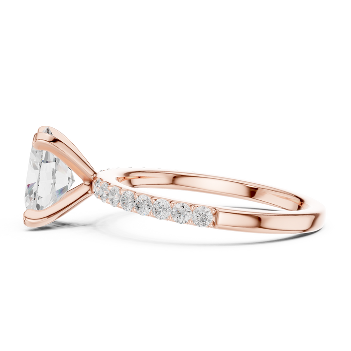 Classic Oval-Cut Pavé Solitaire Ring