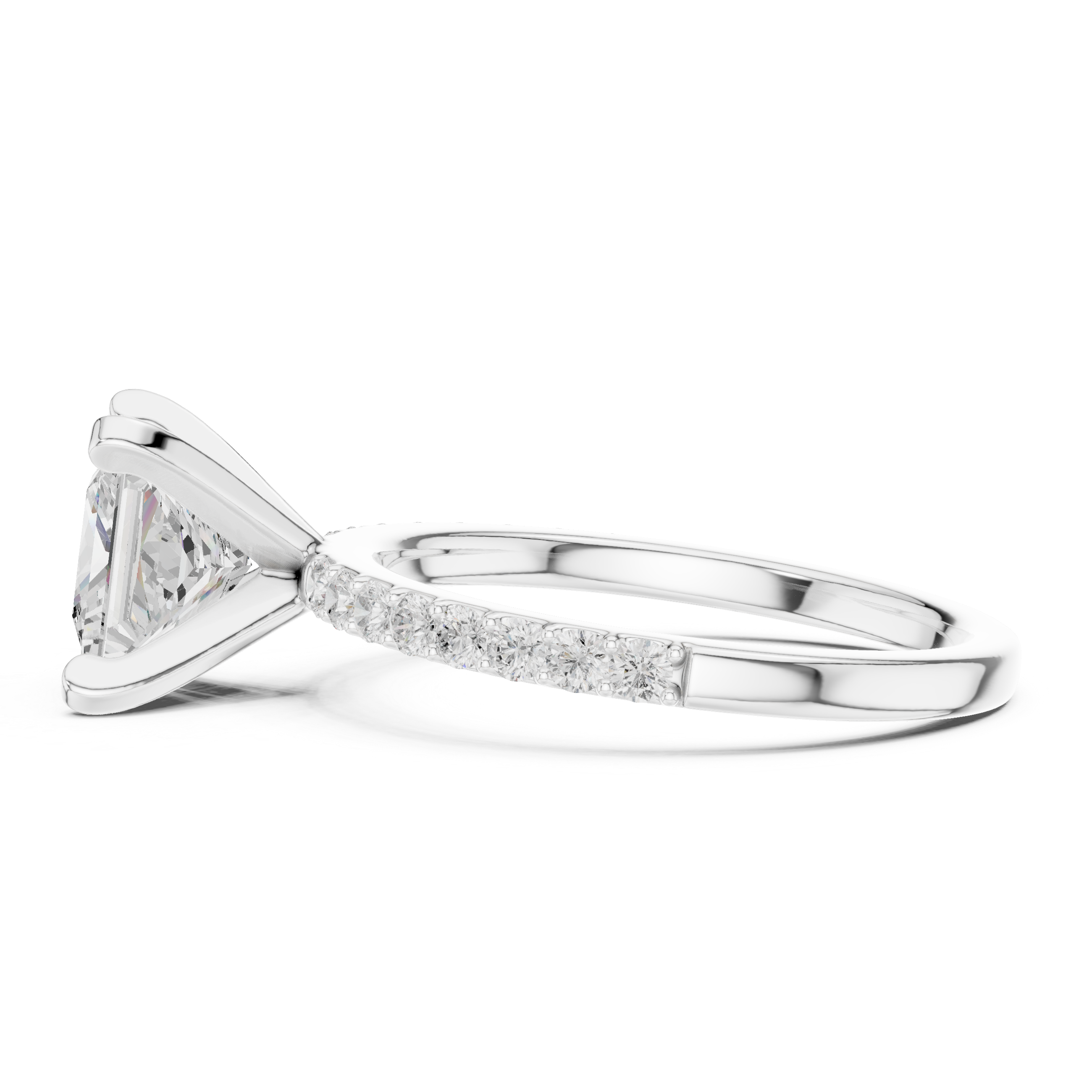 Timeless Princess-Cut Pavé Solitaire Ring