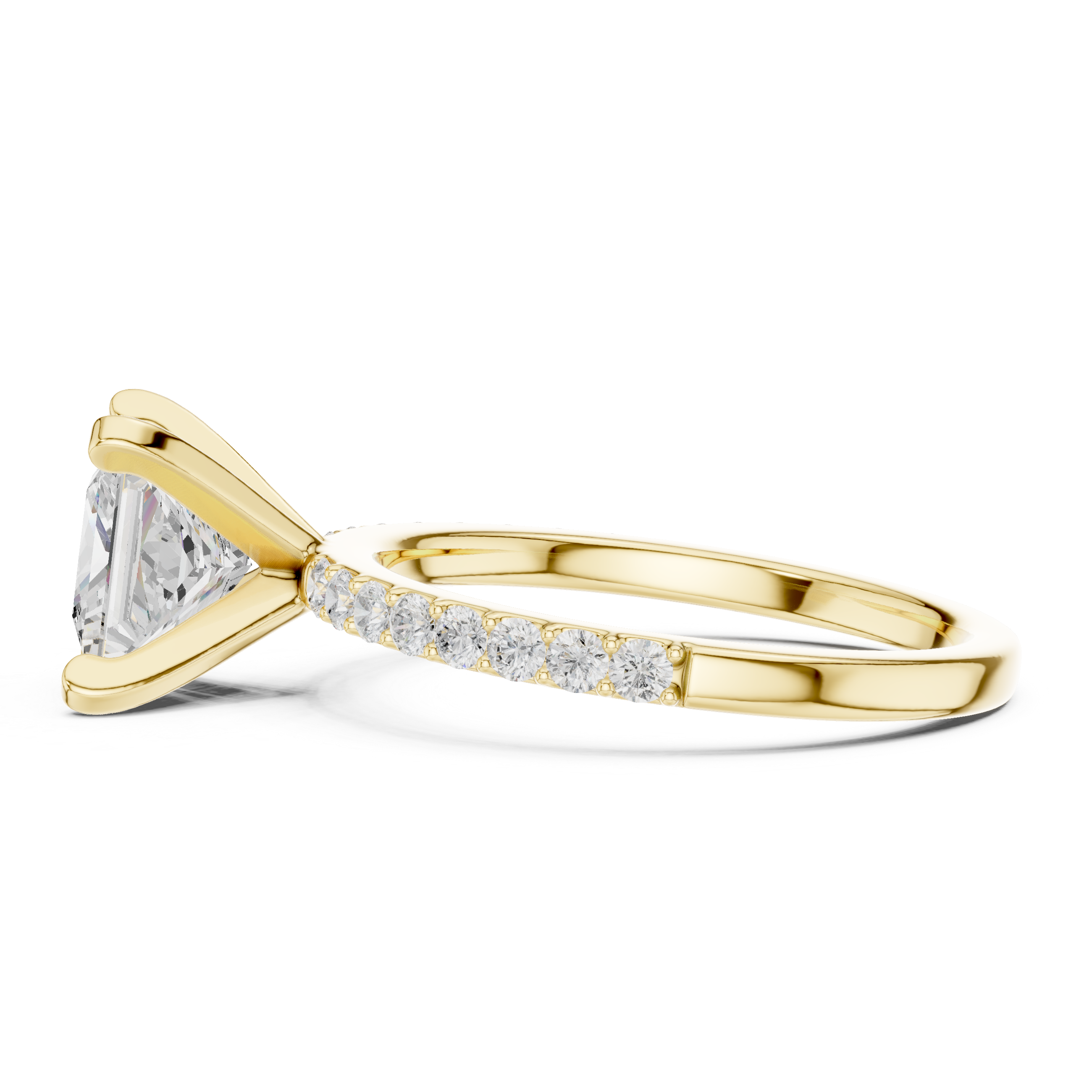 Timeless Princess-Cut Pavé Solitaire Ring