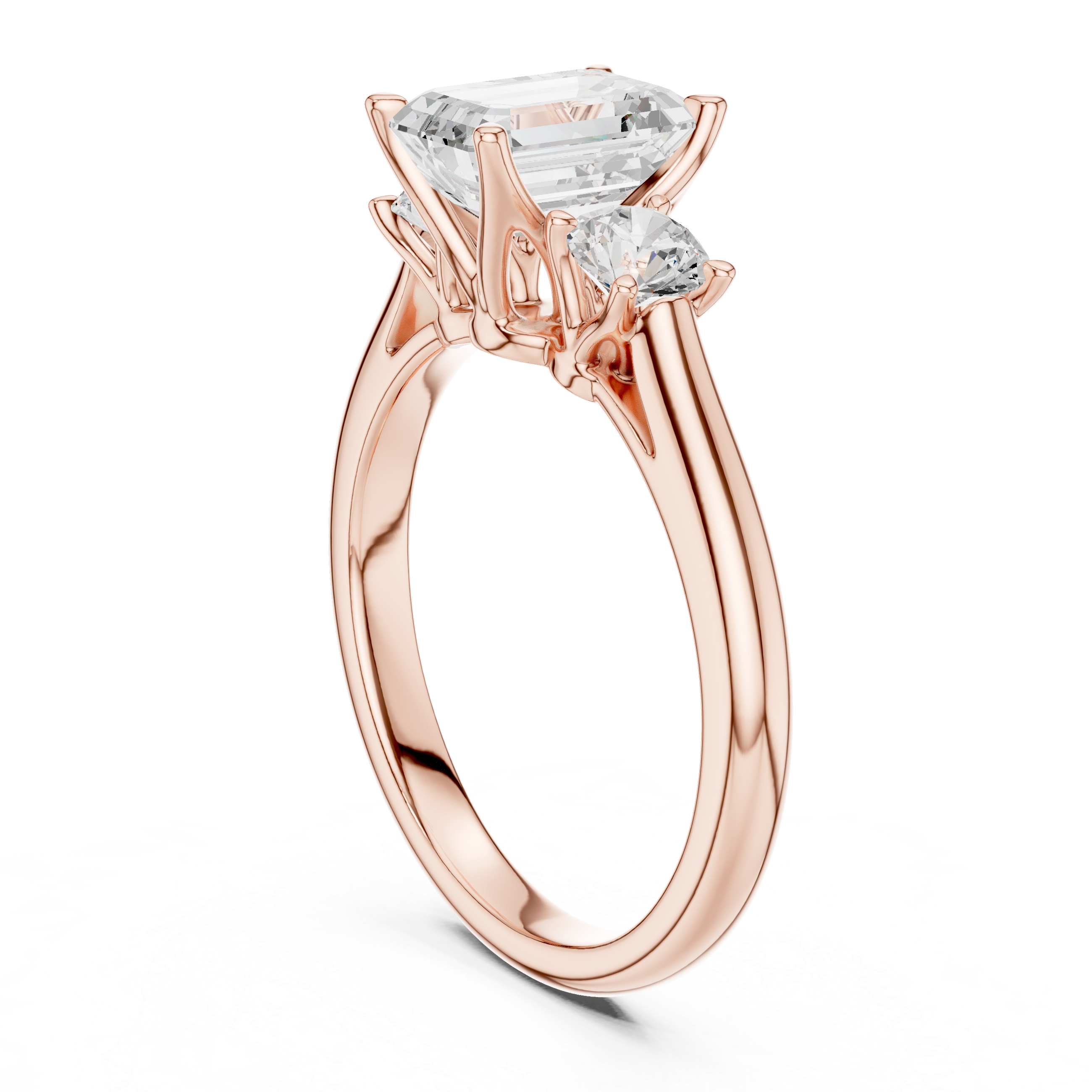 Emerald-Cut Three-Stone Engagement Ring