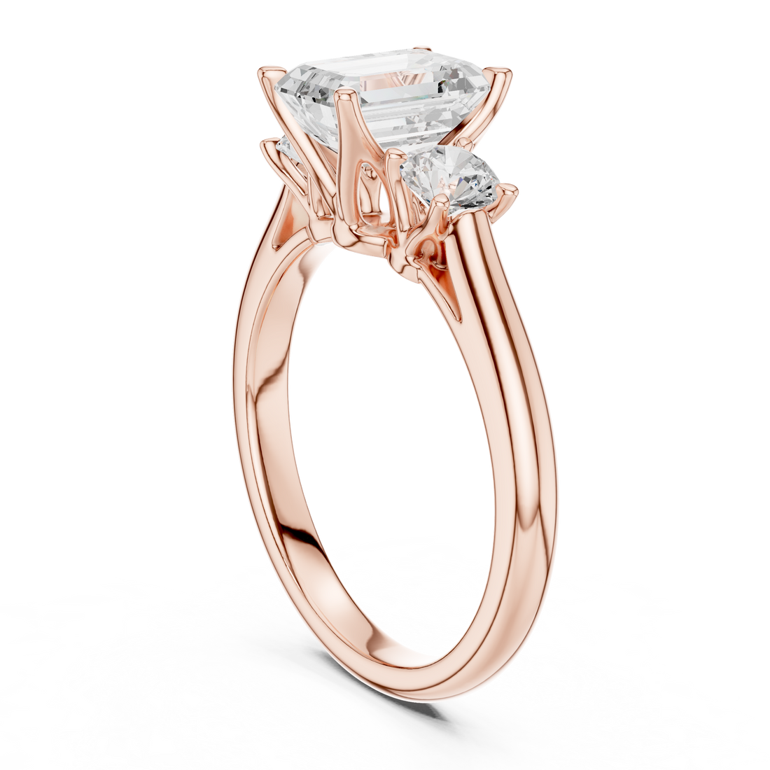 Emerald-Cut Three-Stone Engagement Ring