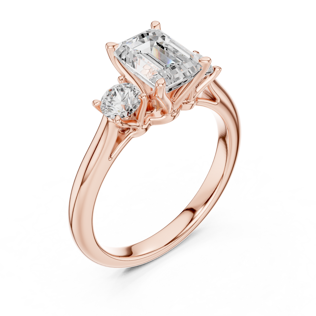 Emerald-Cut Three-Stone Engagement Ring