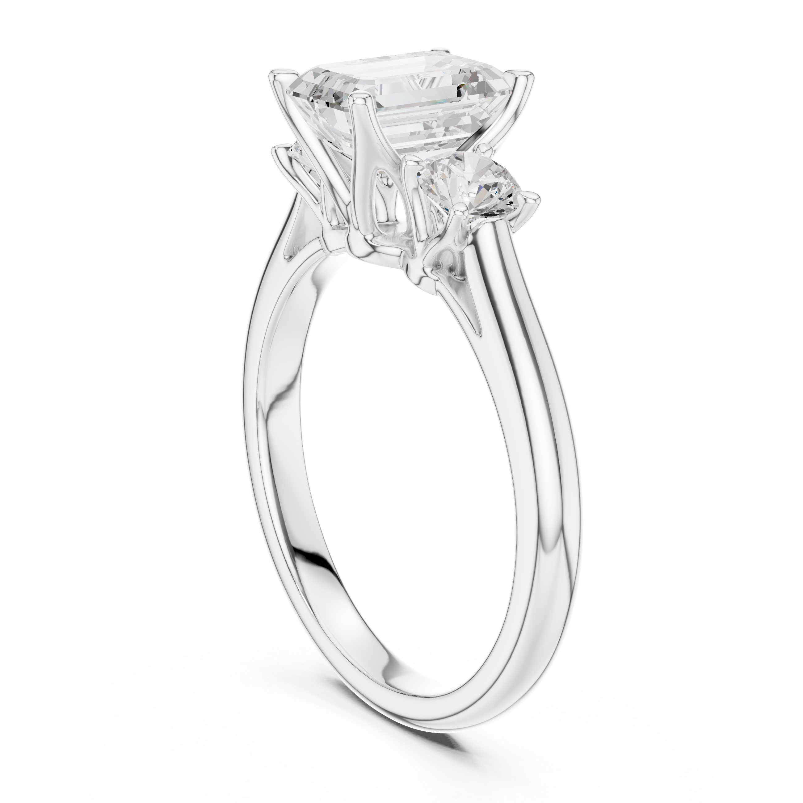 Emerald-Cut Three-Stone Engagement Ring