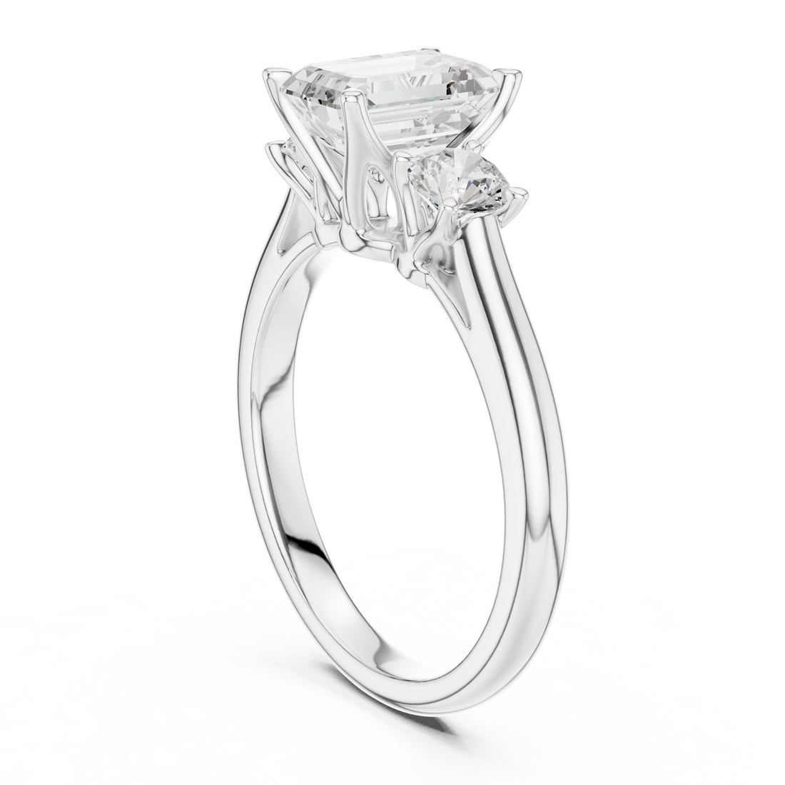 Emerald-Cut Three-Stone Engagement Ring