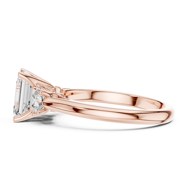 Emerald-Cut Three-Stone Engagement Ring
