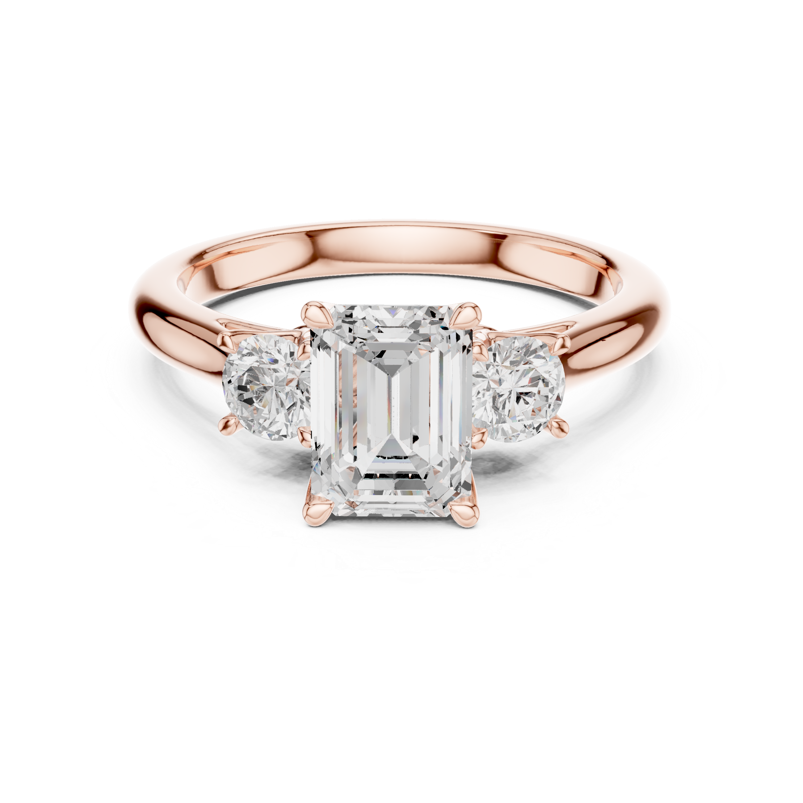 Emerald-Cut Three-Stone Engagement Ring