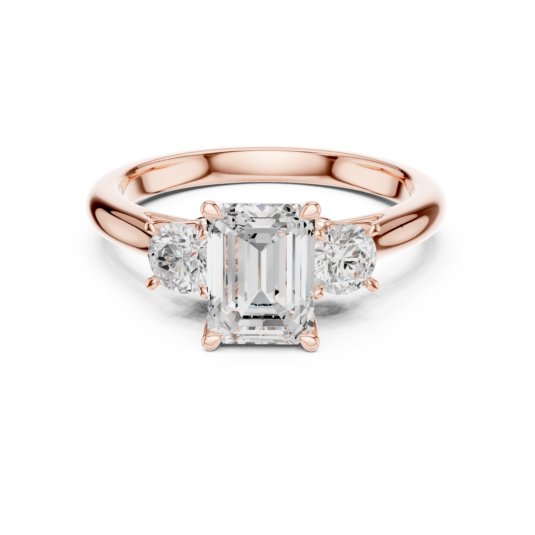 Emerald-Cut Three-Stone Engagement Ring