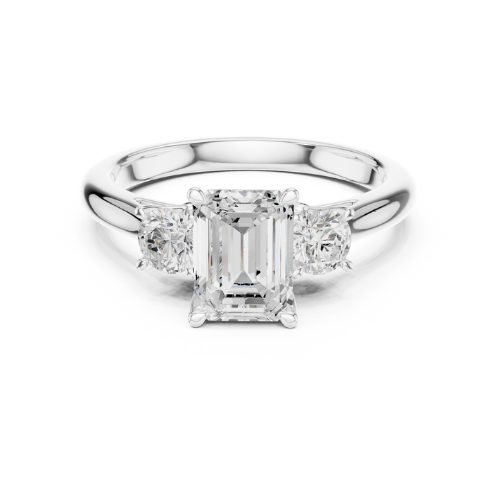 Emerald-Cut Three-Stone Engagement Ring