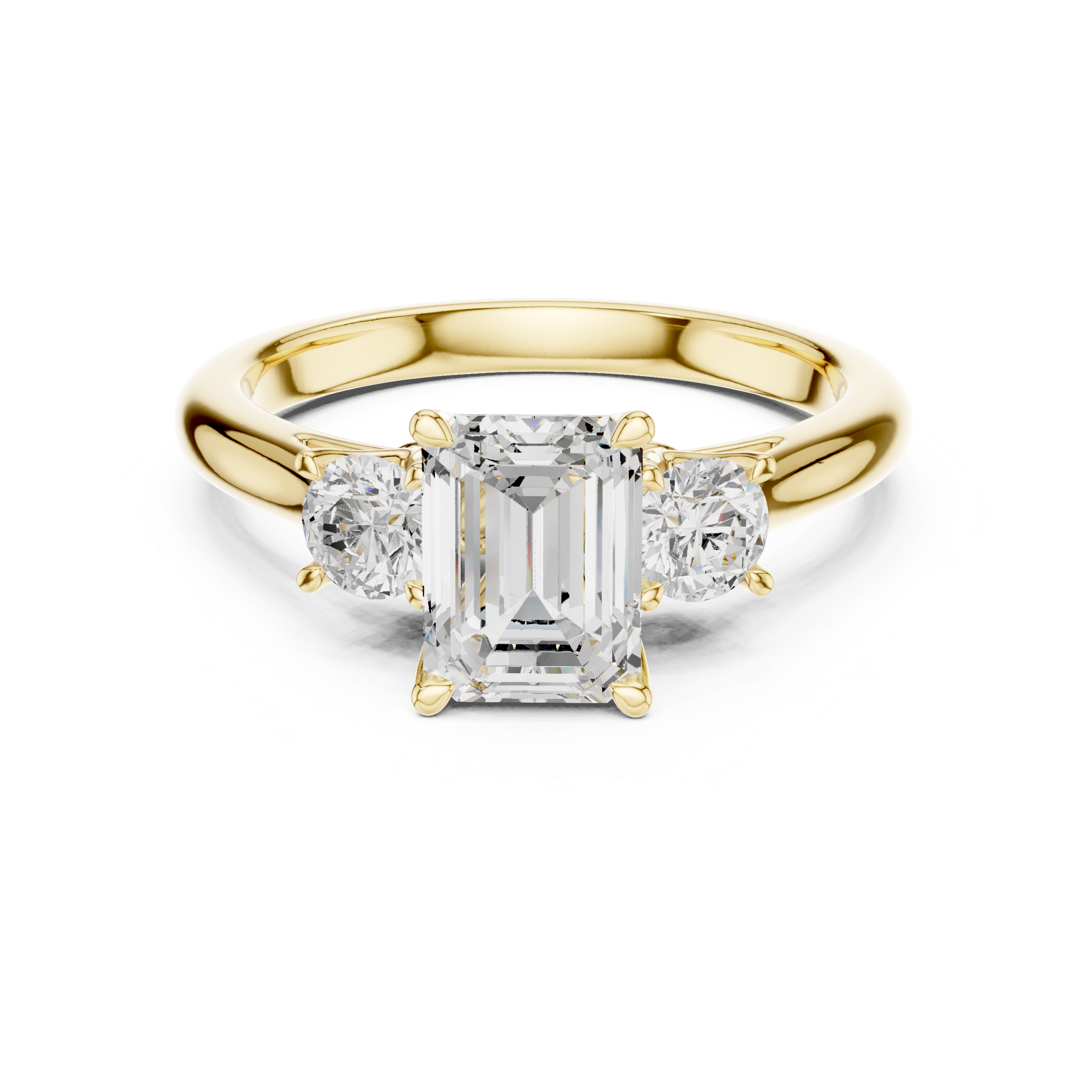 Emerald-Cut Three-Stone Engagement Ring