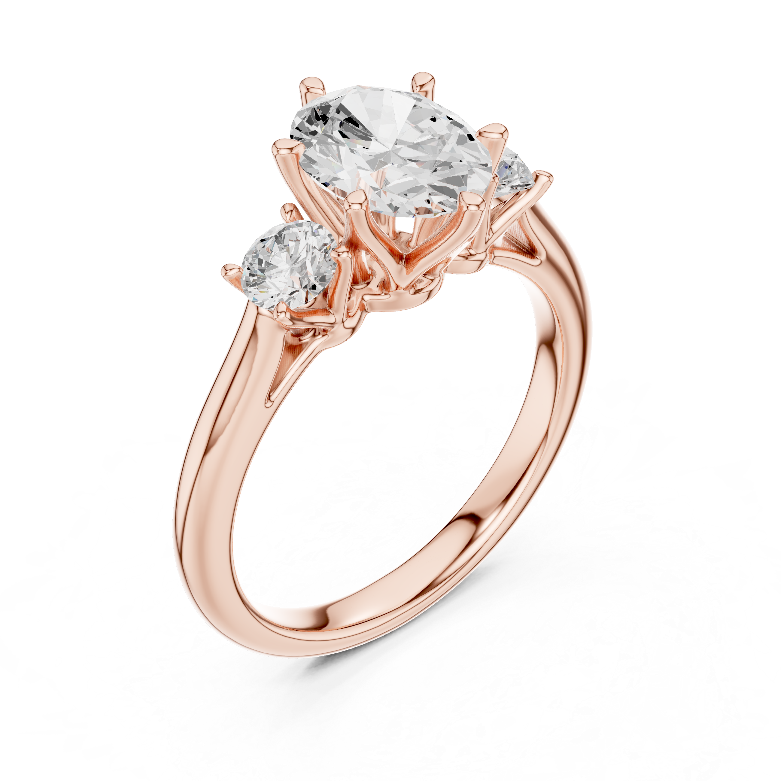 Oval-Cut Three-Stone Engagement Ring