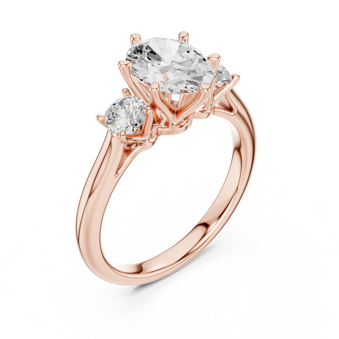 Oval-Cut Three-Stone Engagement Ring