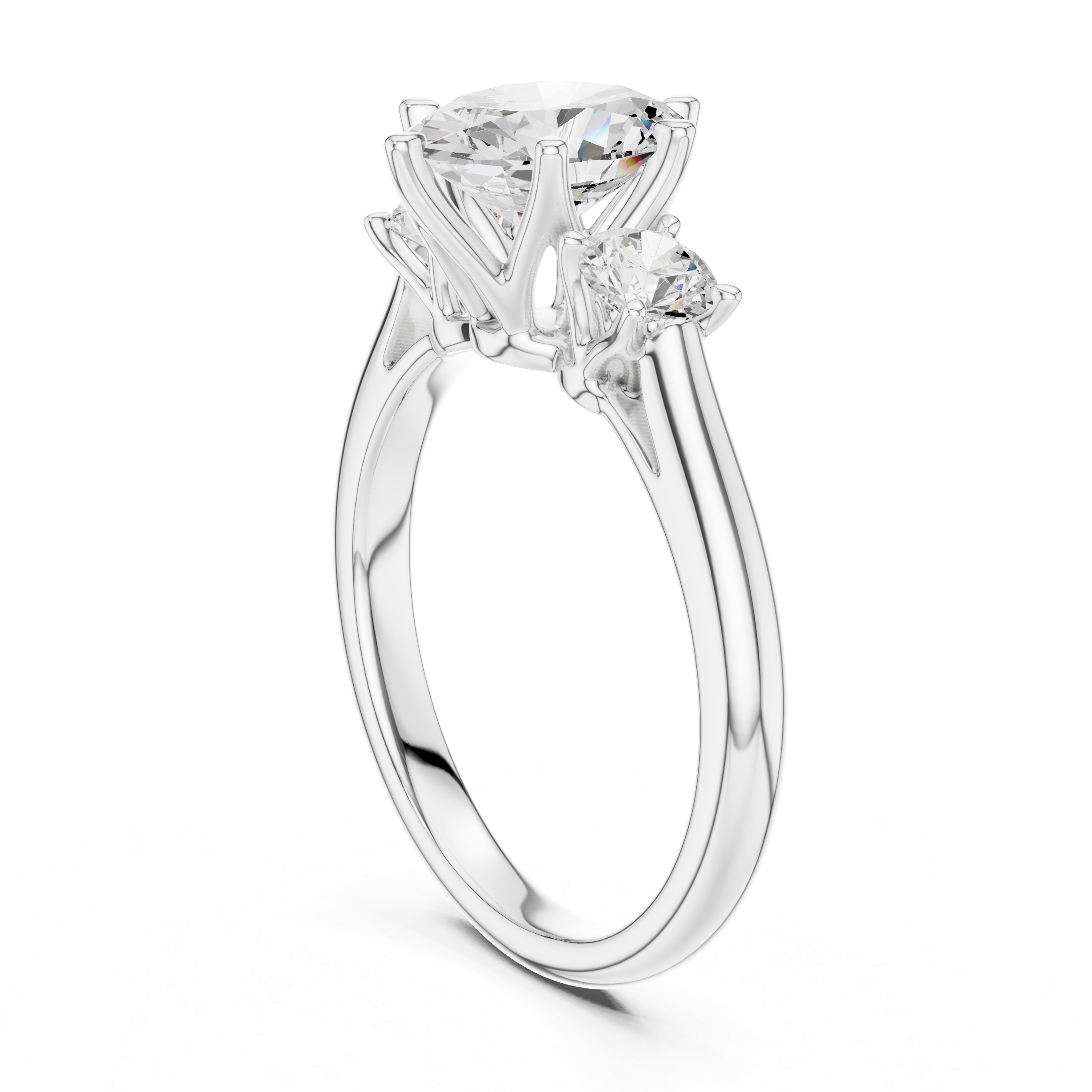 Oval-Cut Three-Stone Engagement Ring