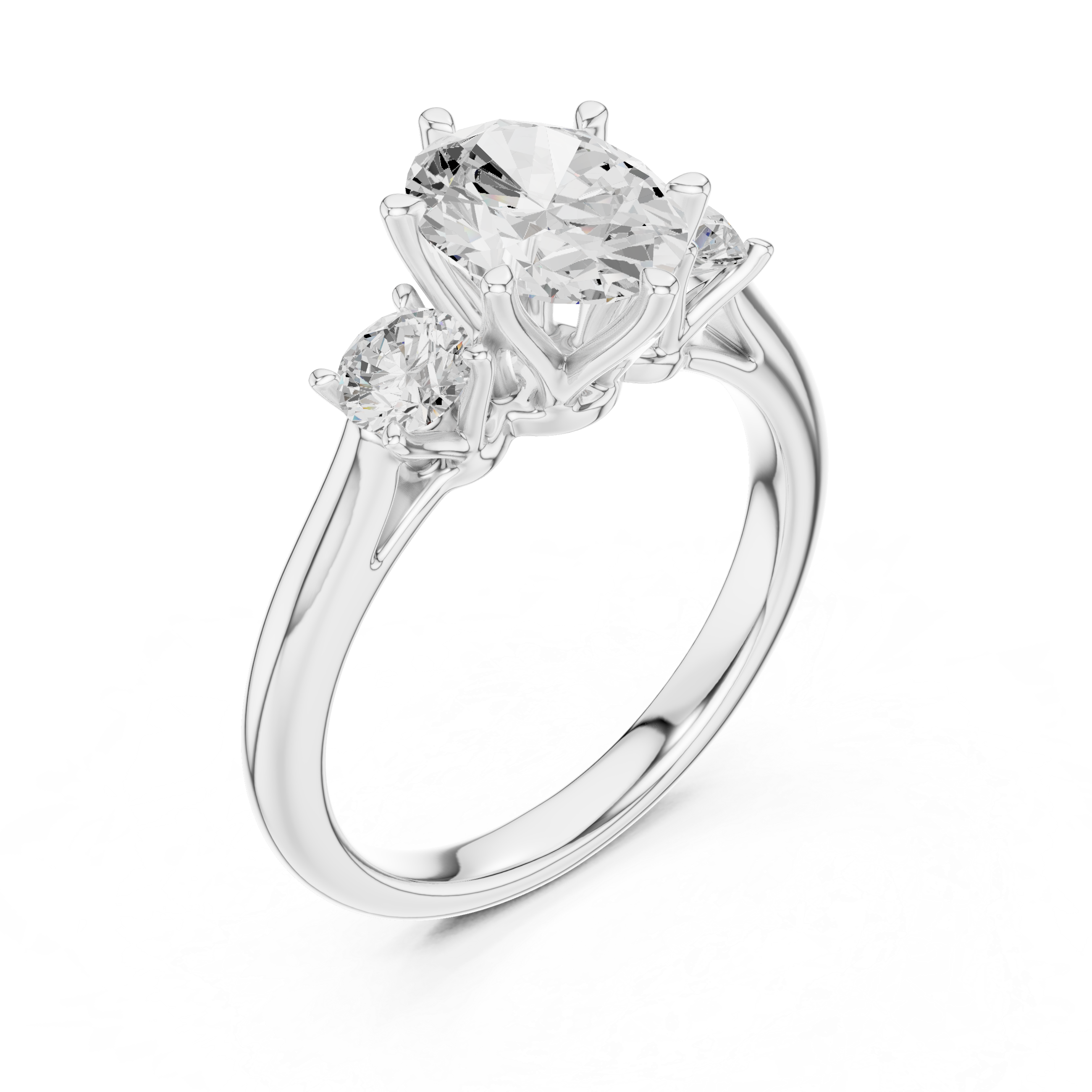 Oval-Cut Three-Stone Engagement Ring