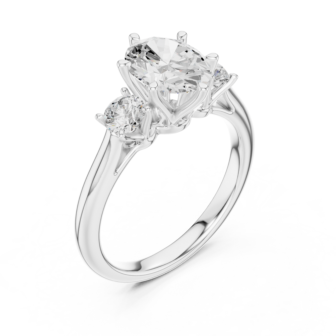 Oval-Cut Three-Stone Engagement Ring