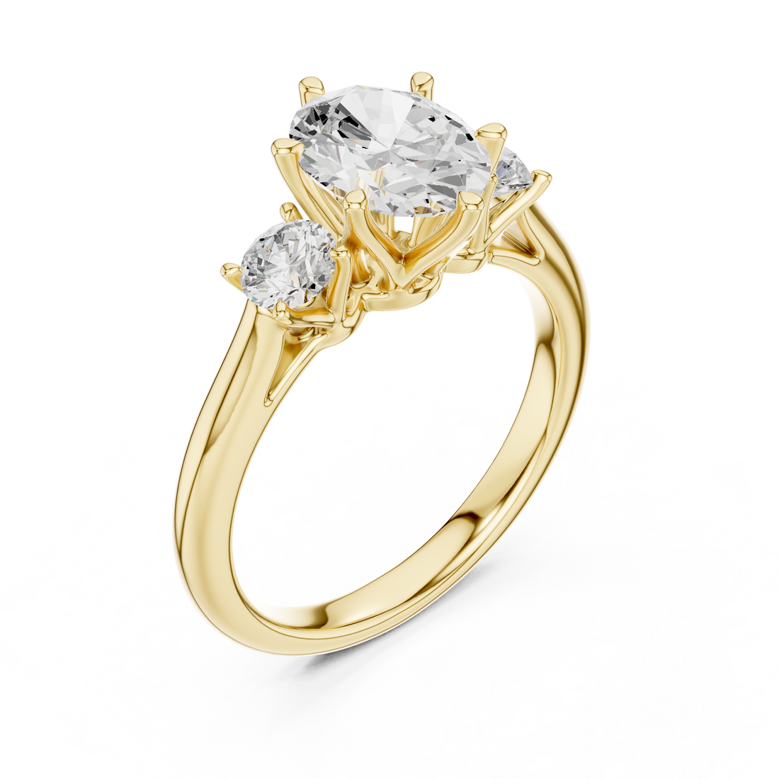 Oval-Cut Three-Stone Engagement Ring