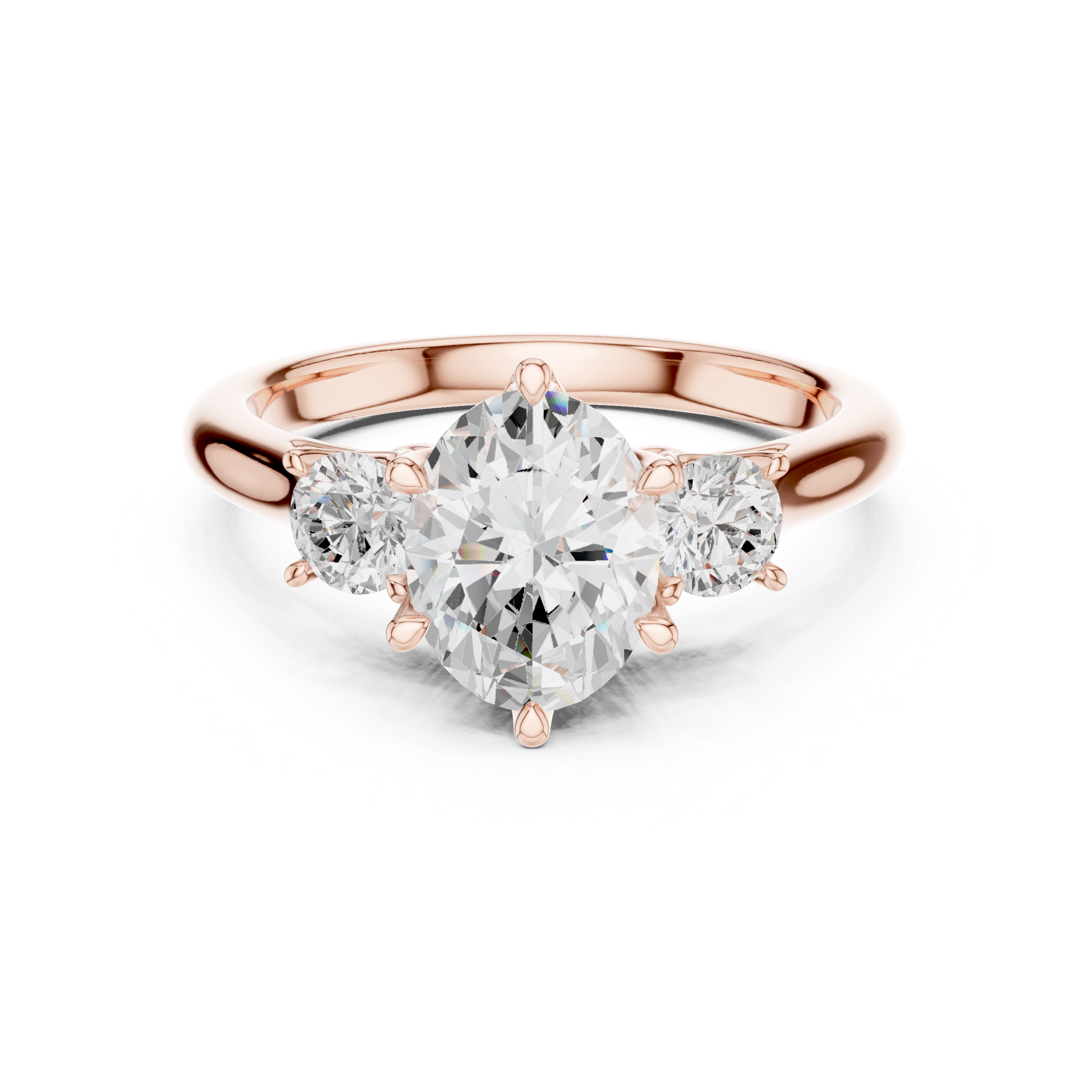 Oval-Cut Three-Stone Engagement Ring
