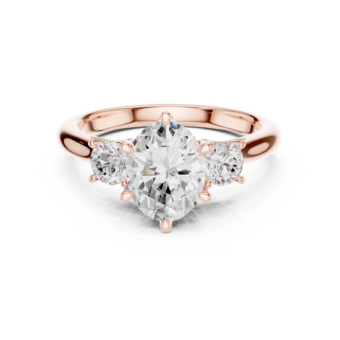 Oval-Cut Three-Stone Engagement Ring