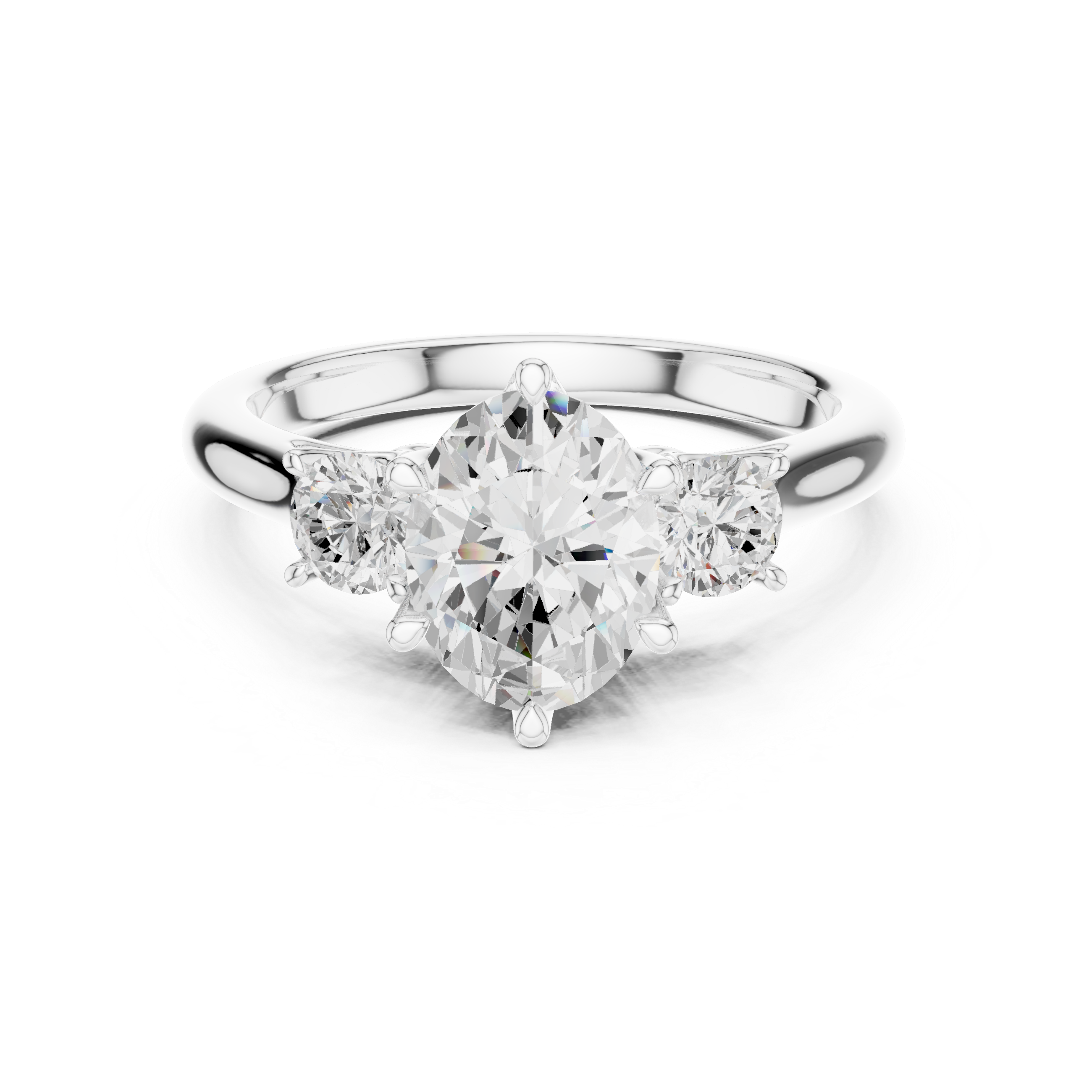Oval-Cut Three-Stone Engagement Ring
