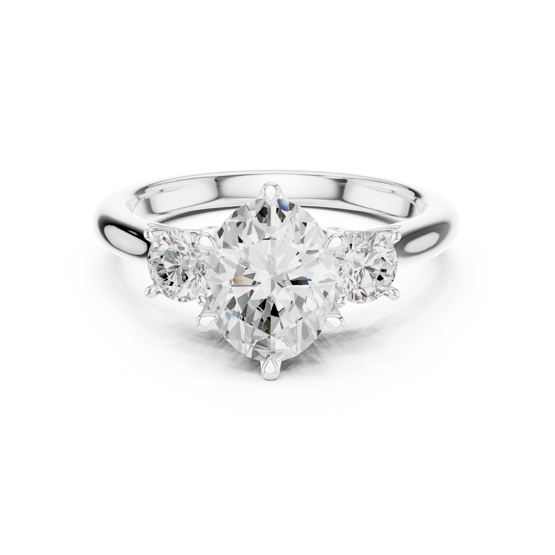 Oval-Cut Three-Stone Engagement Ring