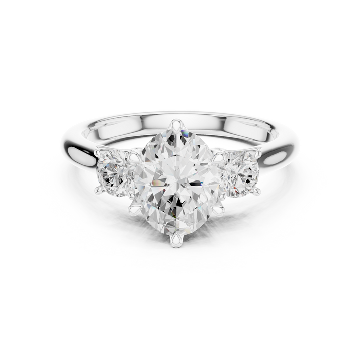 Oval-Cut Three-Stone Engagement Ring