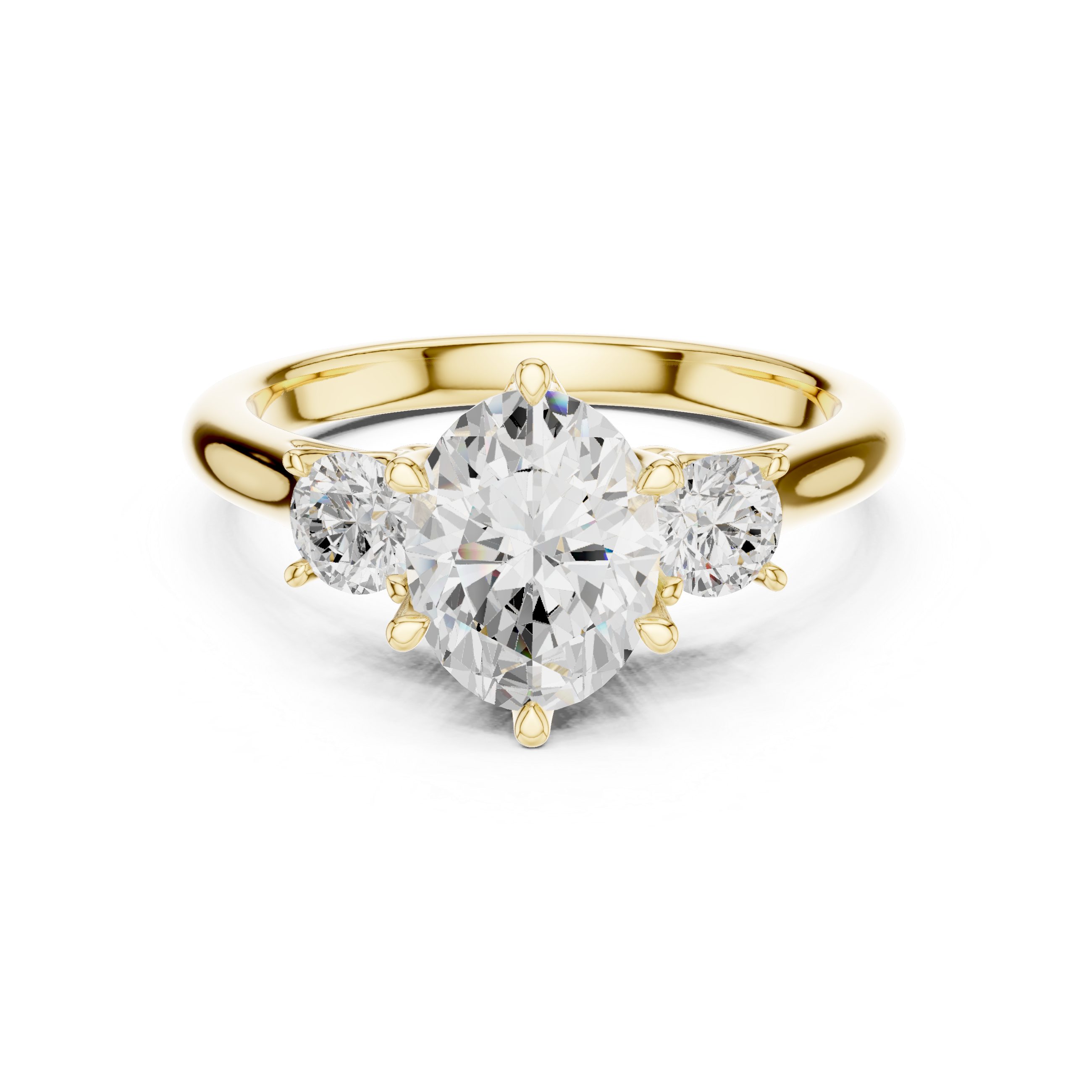 Oval-Cut Three-Stone Engagement Ring