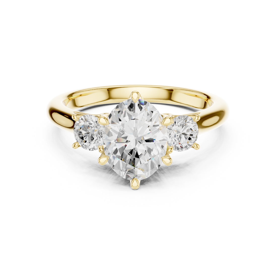 Oval-Cut Three-Stone Engagement Ring