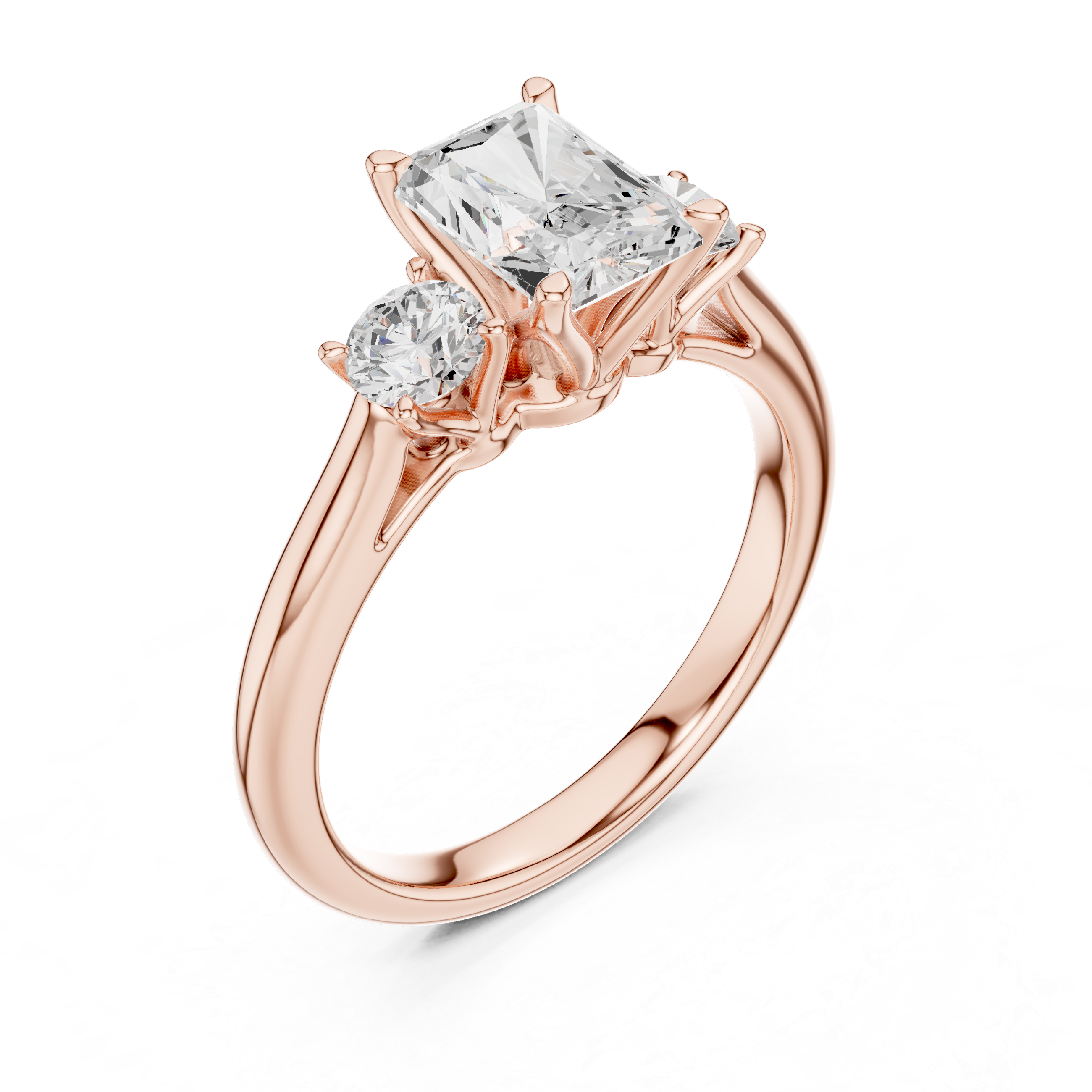 Radiant-Cut Three-Stone Engagement Ring