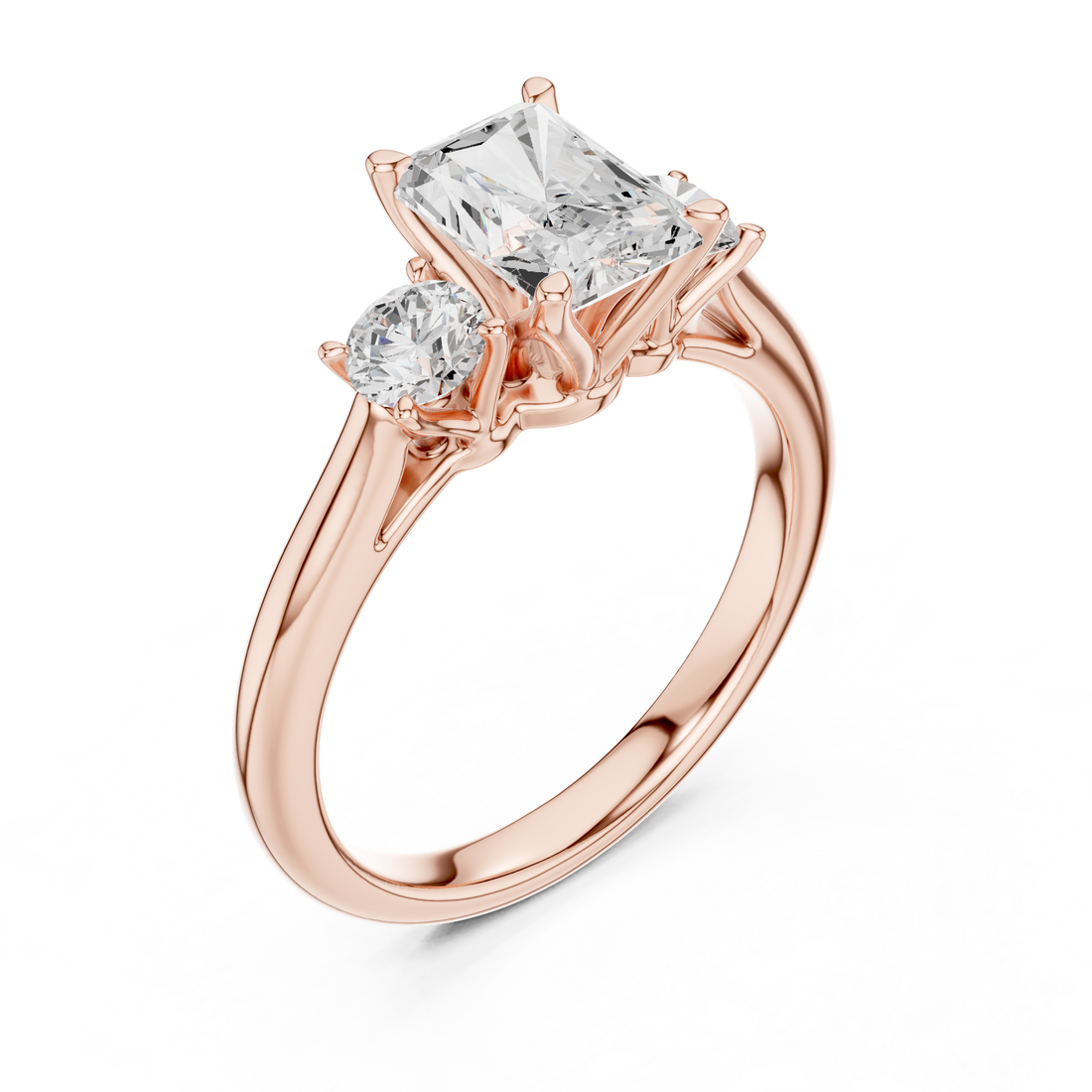 Radiant-Cut Three-Stone Engagement Ring