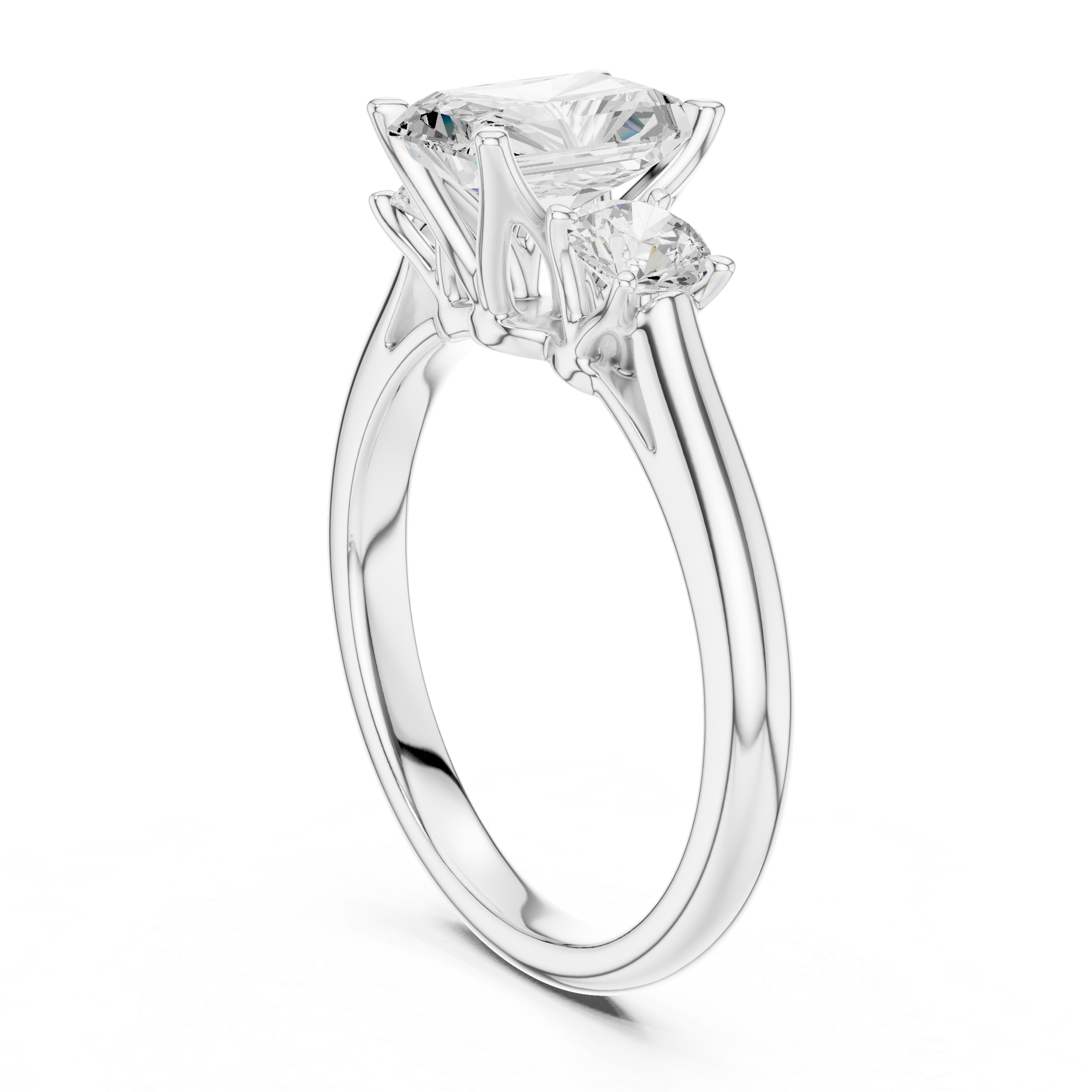 Radiant-Cut Three-Stone Engagement Ring