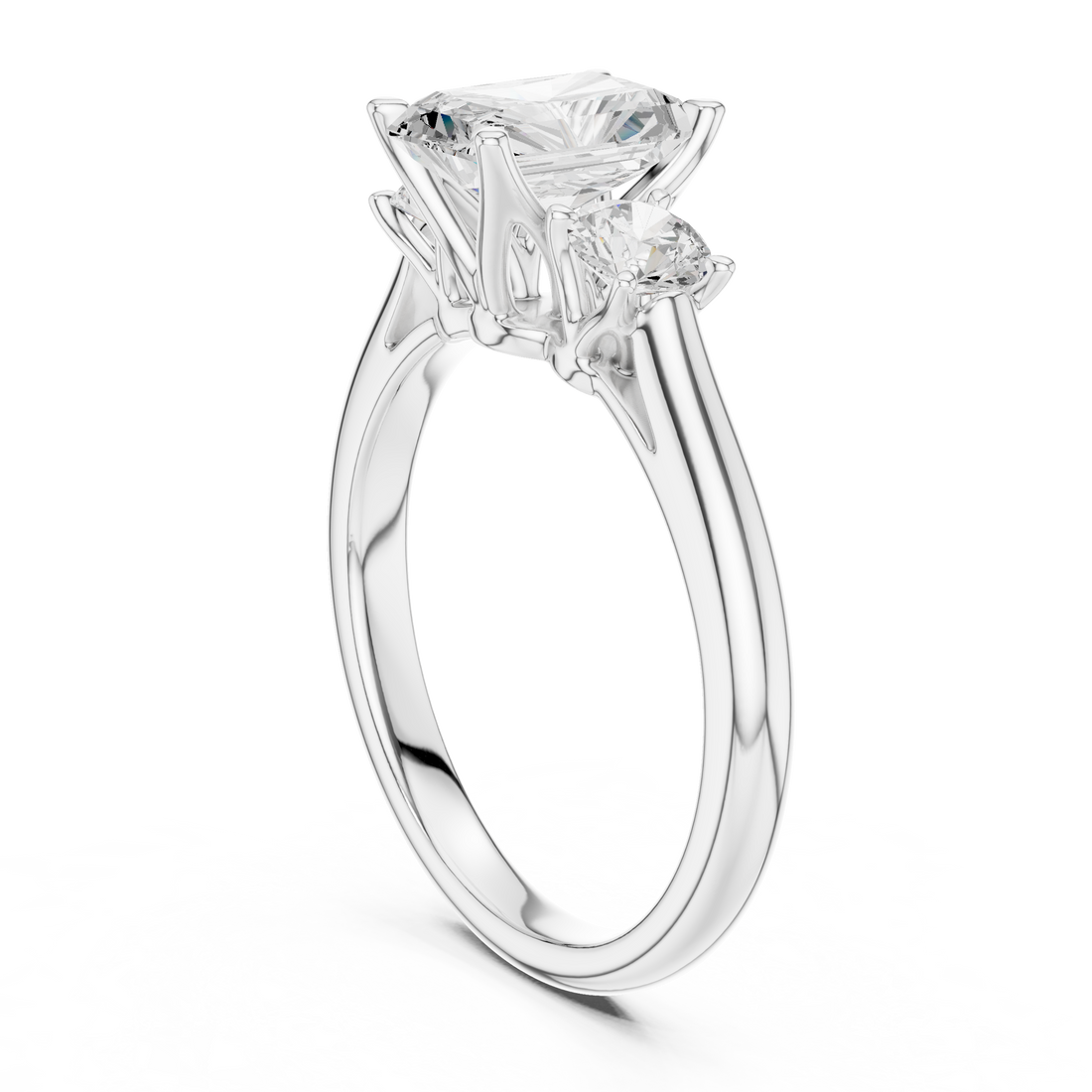 Radiant-Cut Three-Stone Engagement Ring