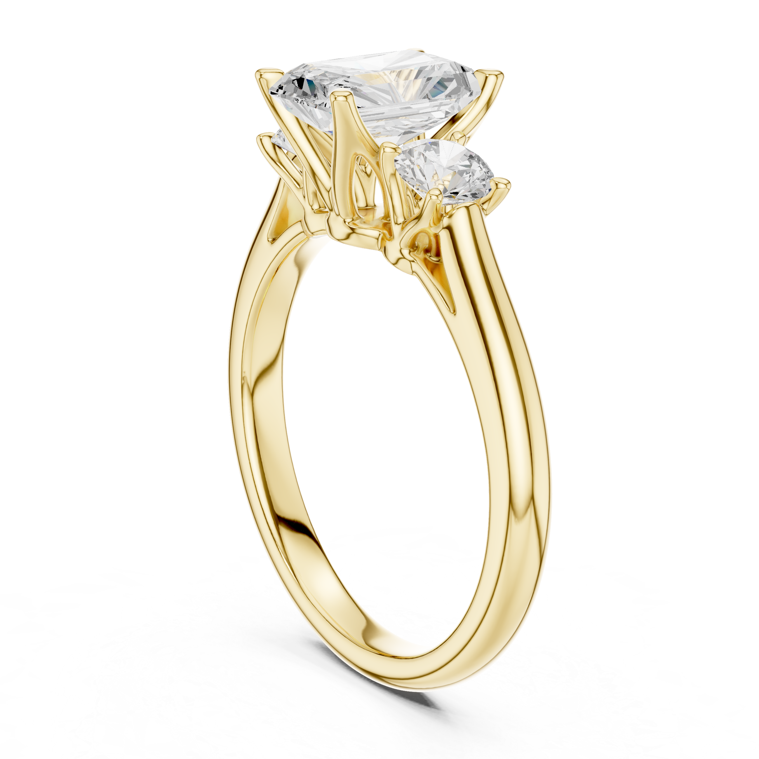 Radiant-Cut Three-Stone Engagement Ring