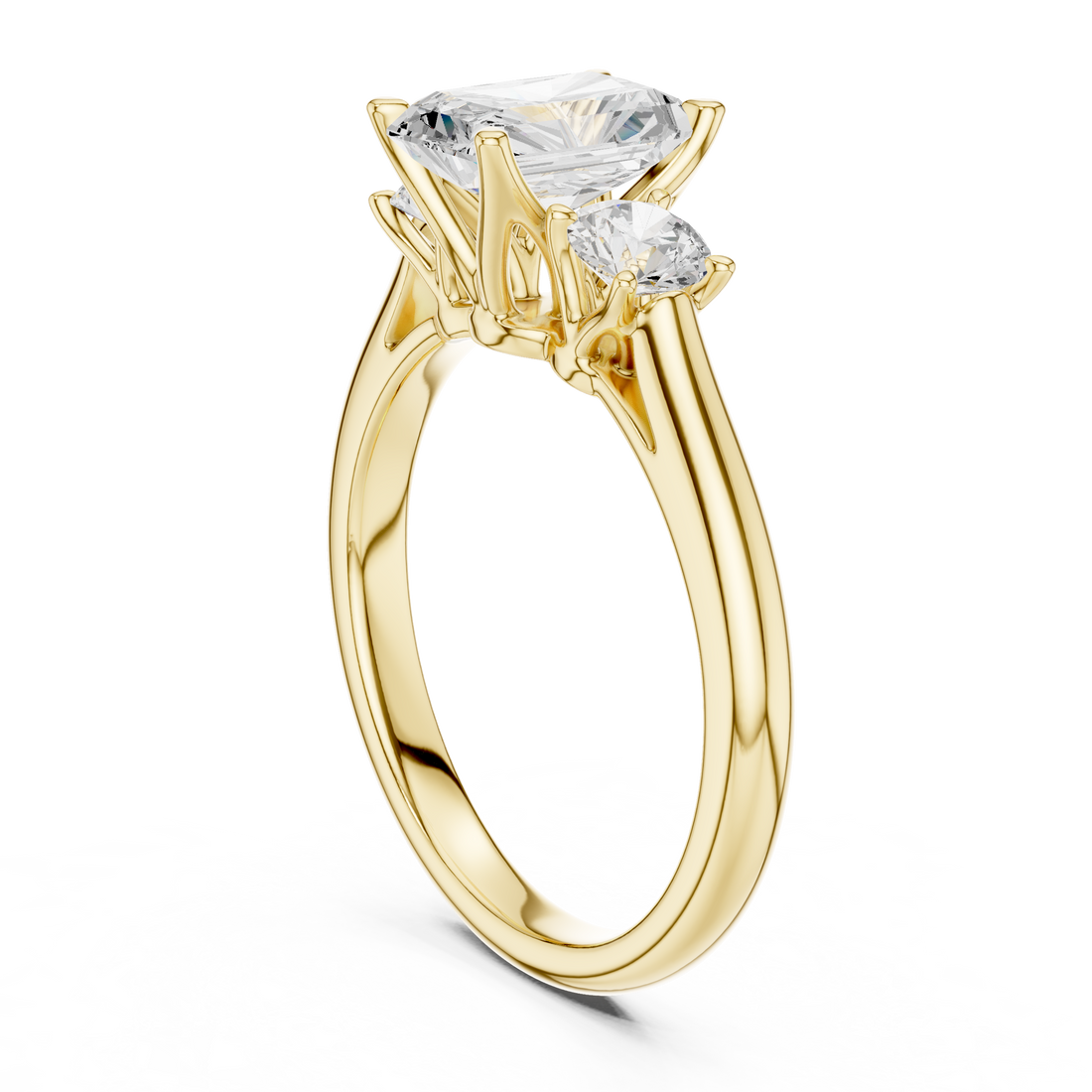 Radiant-Cut Three-Stone Engagement Ring