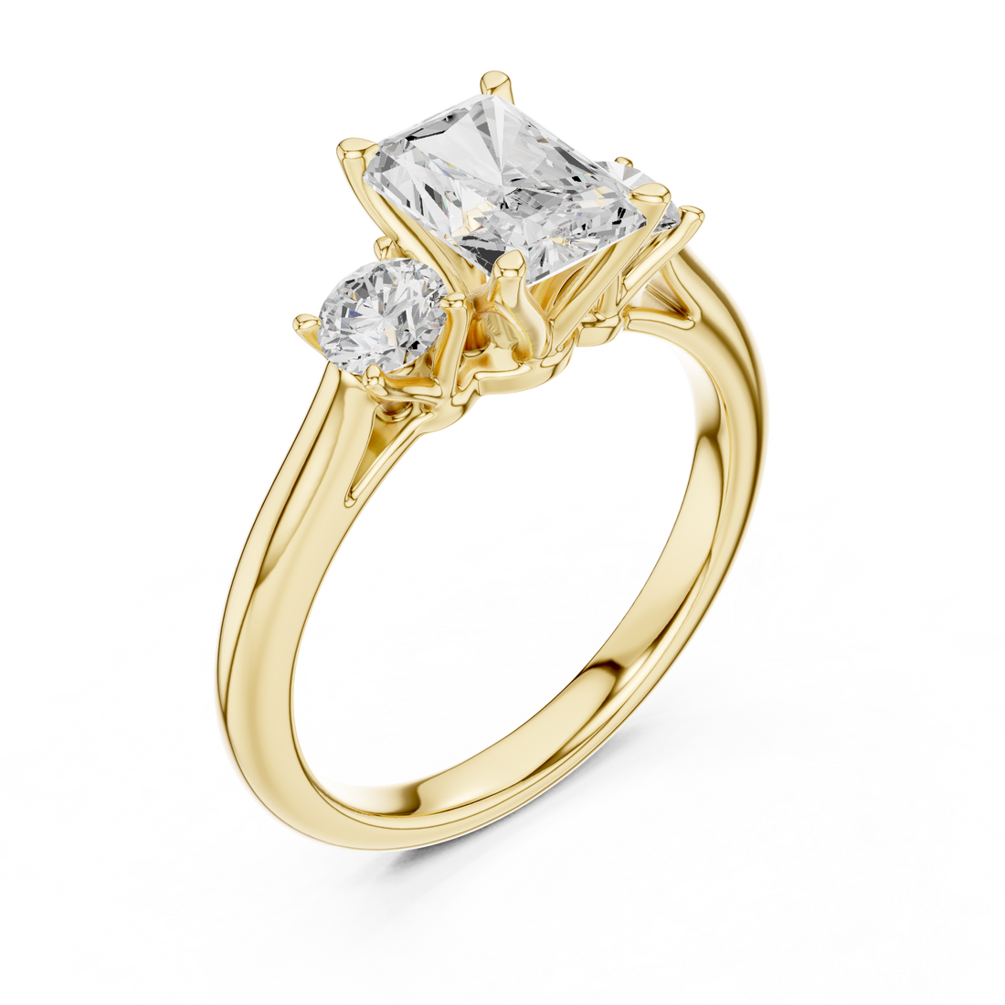 Radiant-Cut Three-Stone Engagement Ring