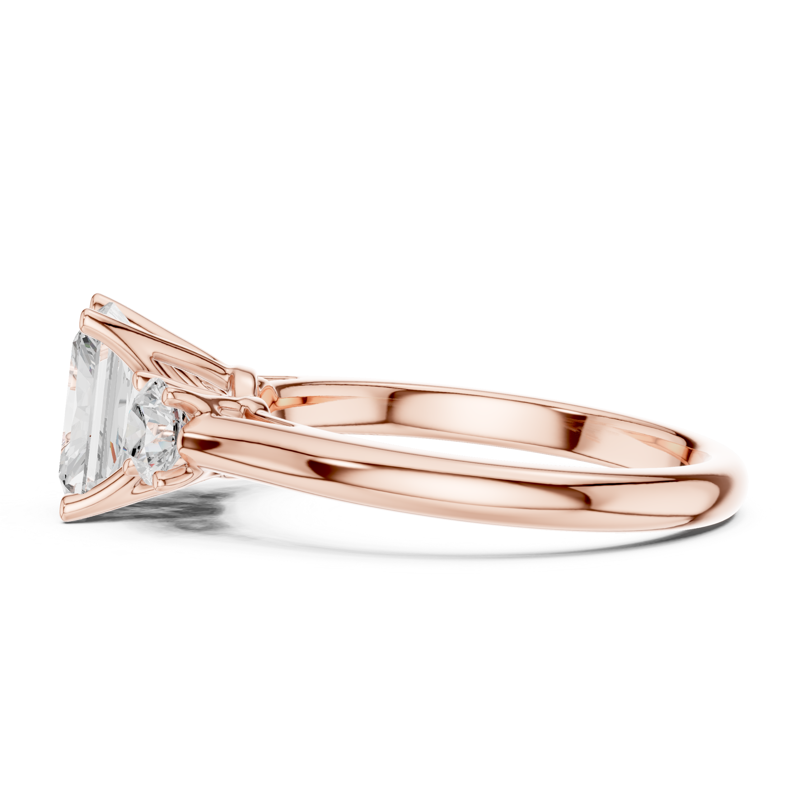 Radiant-Cut Three-Stone Engagement Ring
