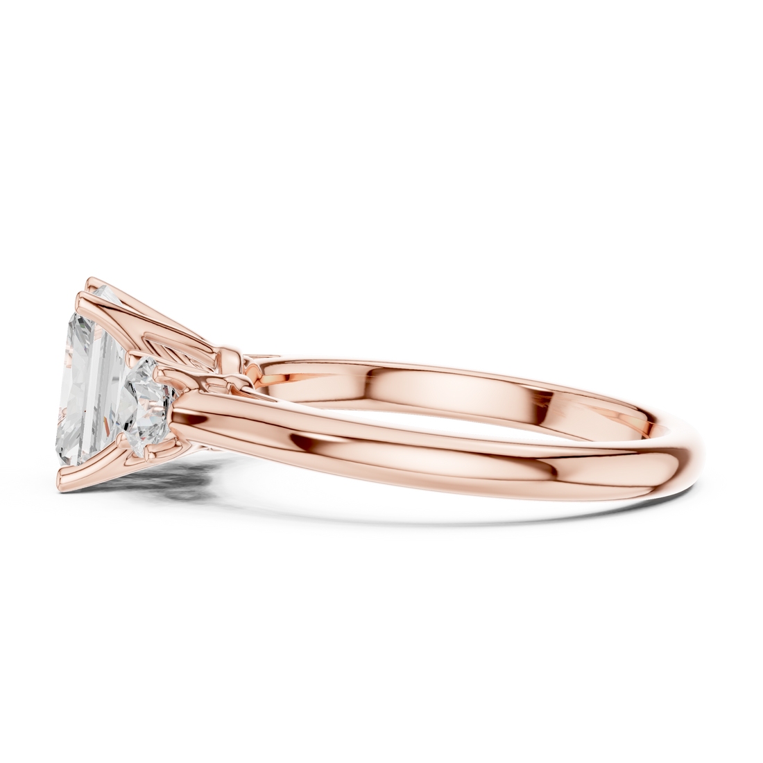Radiant-Cut Three-Stone Engagement Ring