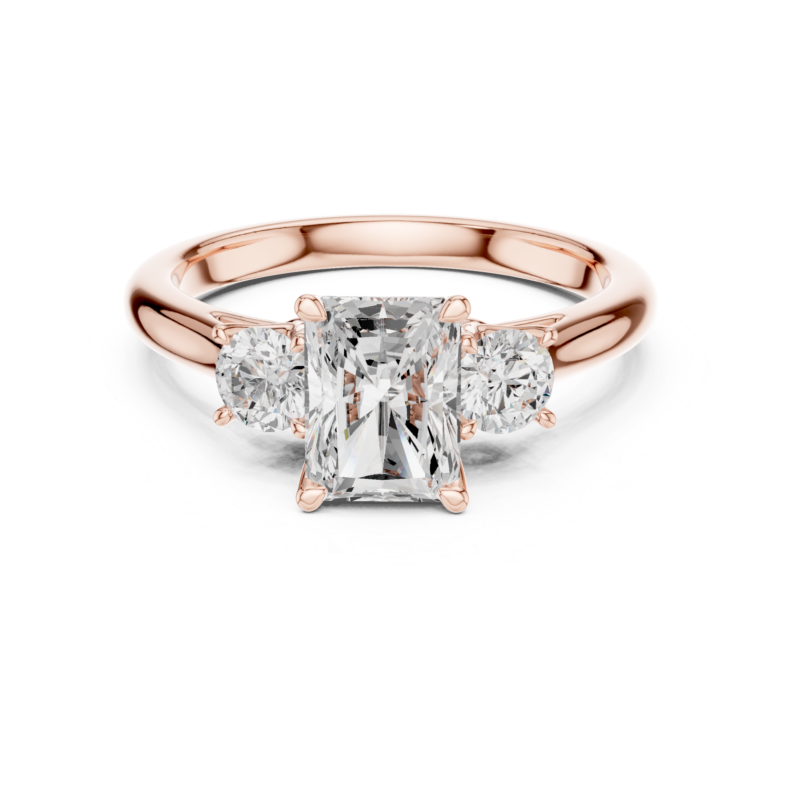 Radiant-Cut Three-Stone Engagement Ring