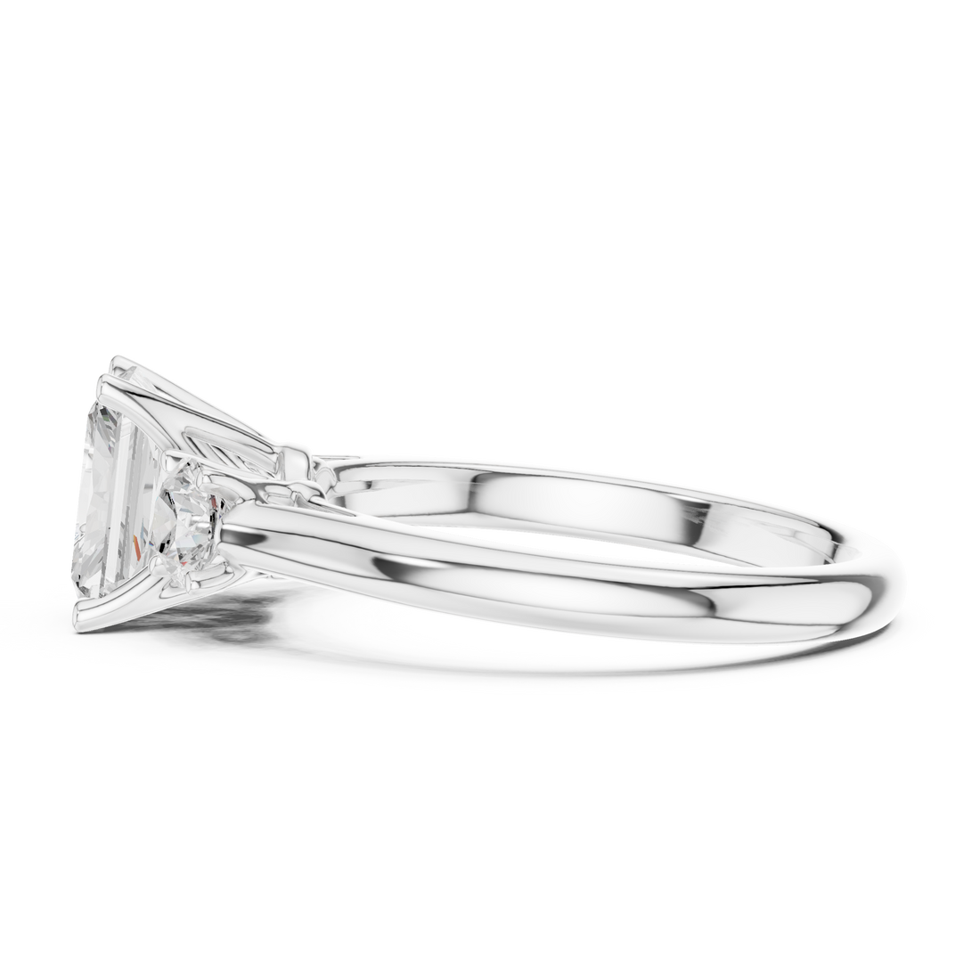 Radiant-Cut Three-Stone Engagement Ring