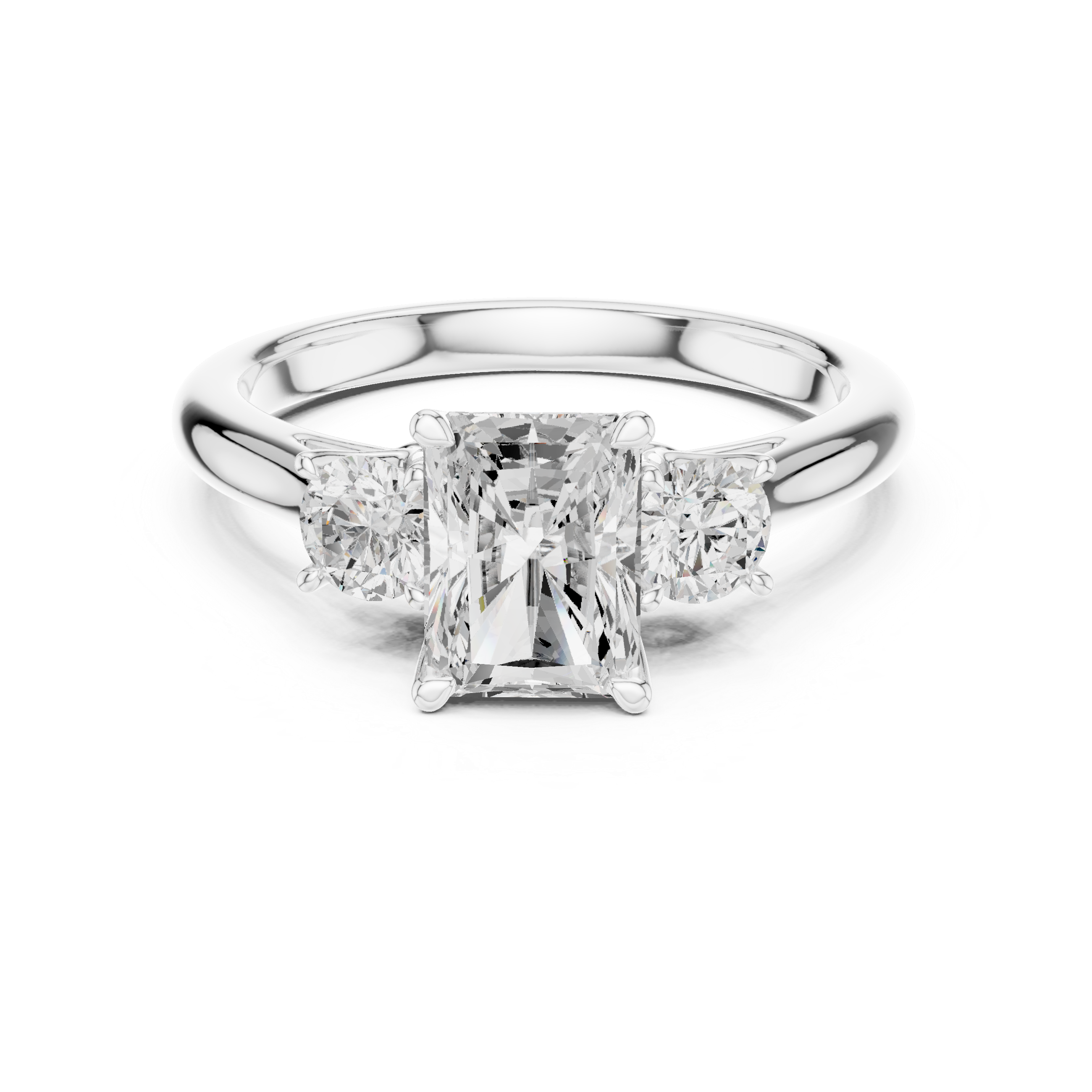 Radiant-Cut Three-Stone Engagement Ring