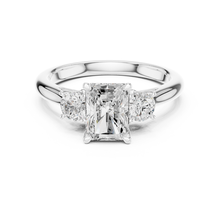 Radiant-Cut Three-Stone Engagement Ring