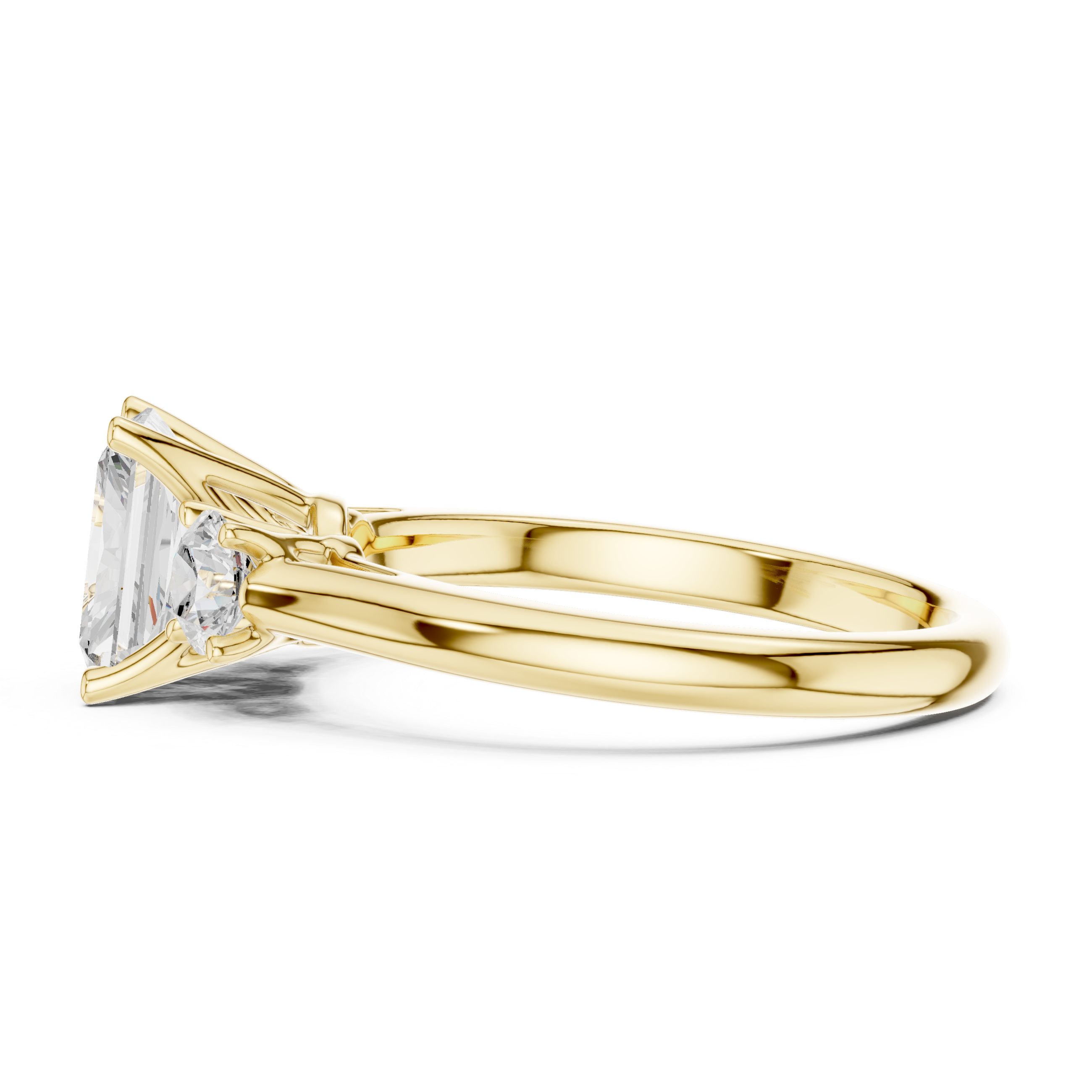 Radiant-Cut Three-Stone Engagement Ring