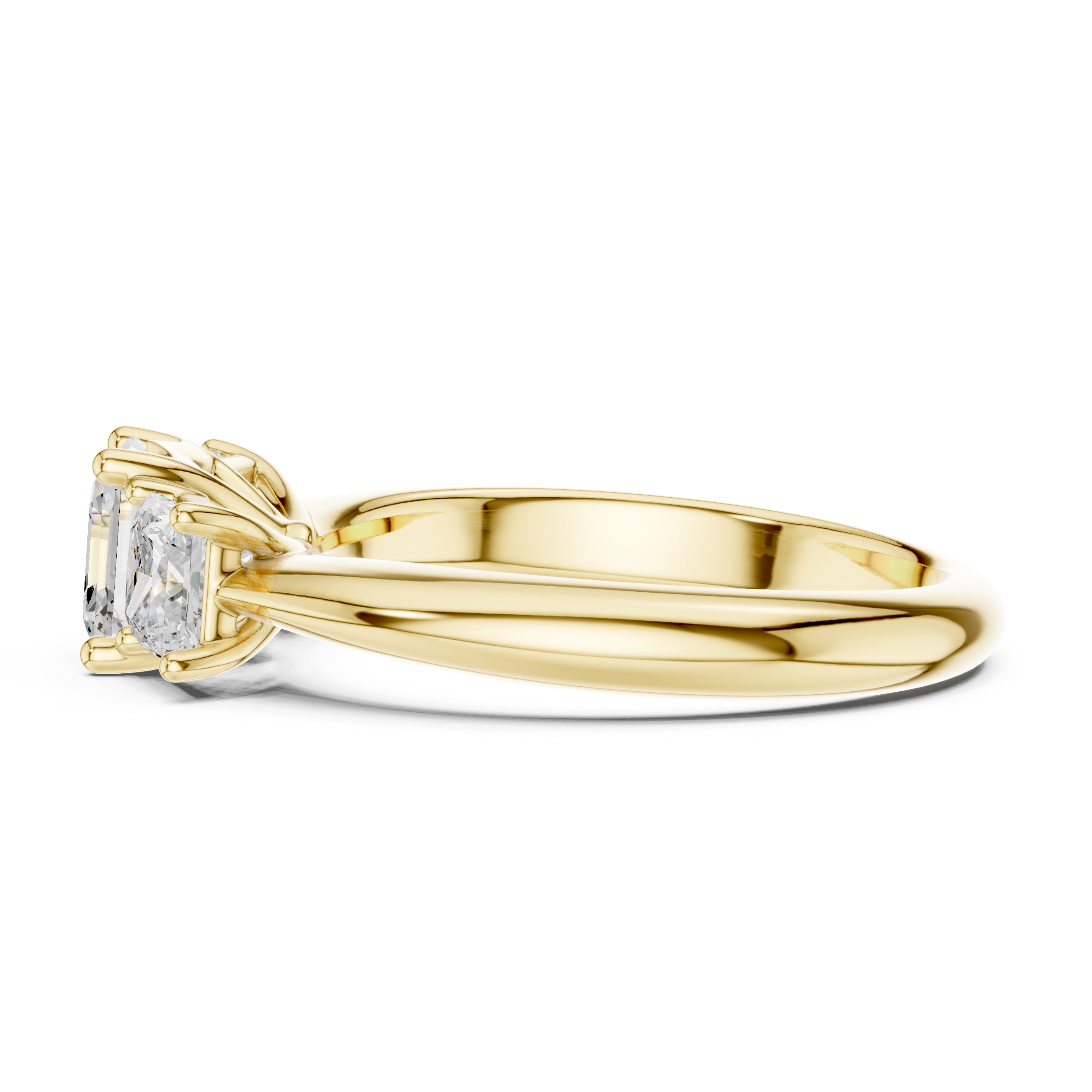 Asscher Cut Three-Stone Engagement Ring