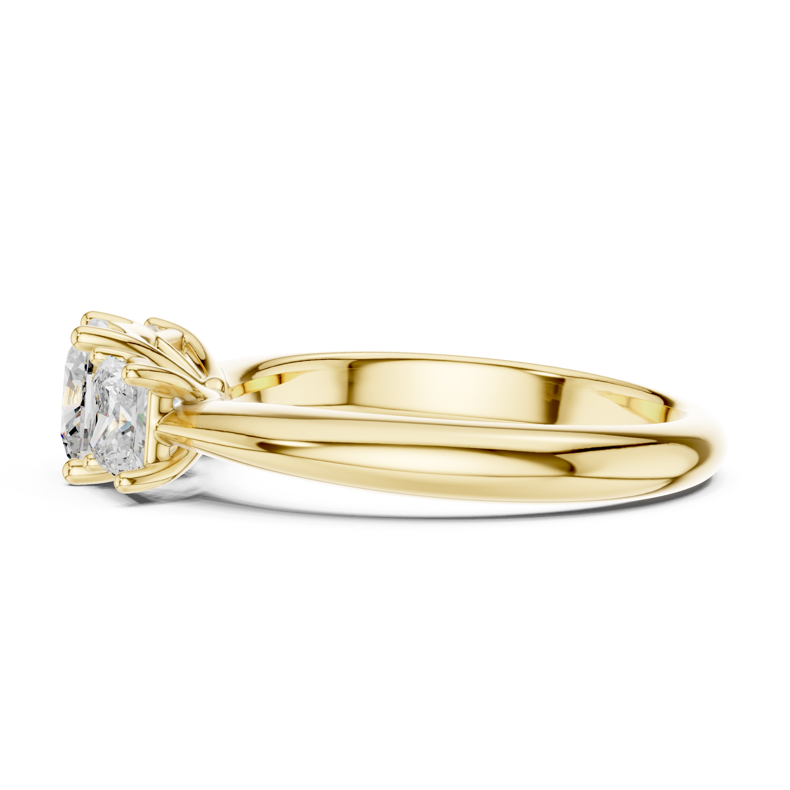 Cushion Cut Three-Stone Engagement Ring