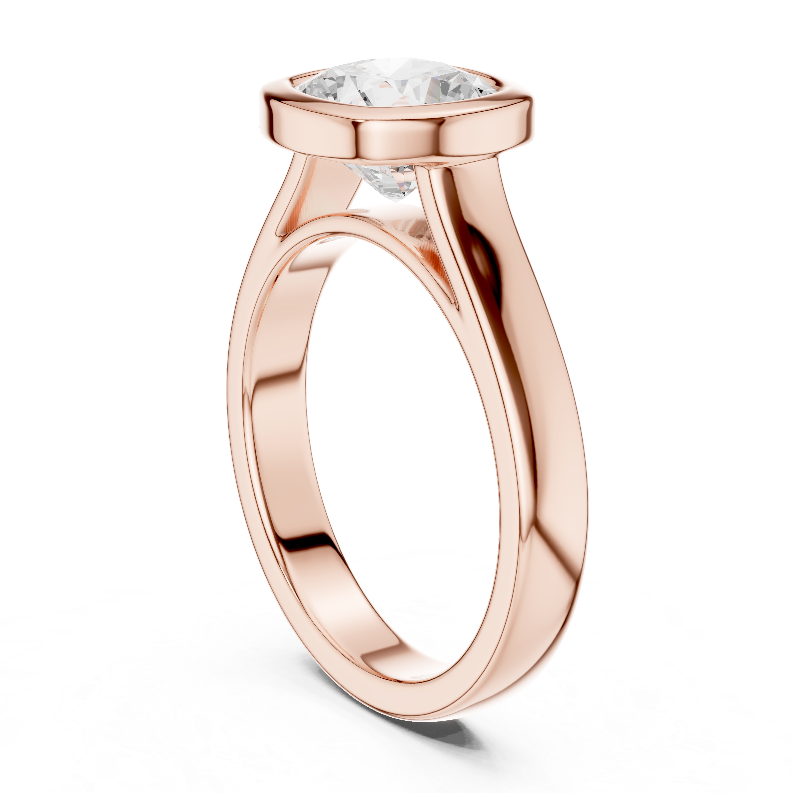 Cushion Cut Solitaire Engagement Ring with Bezel Setting