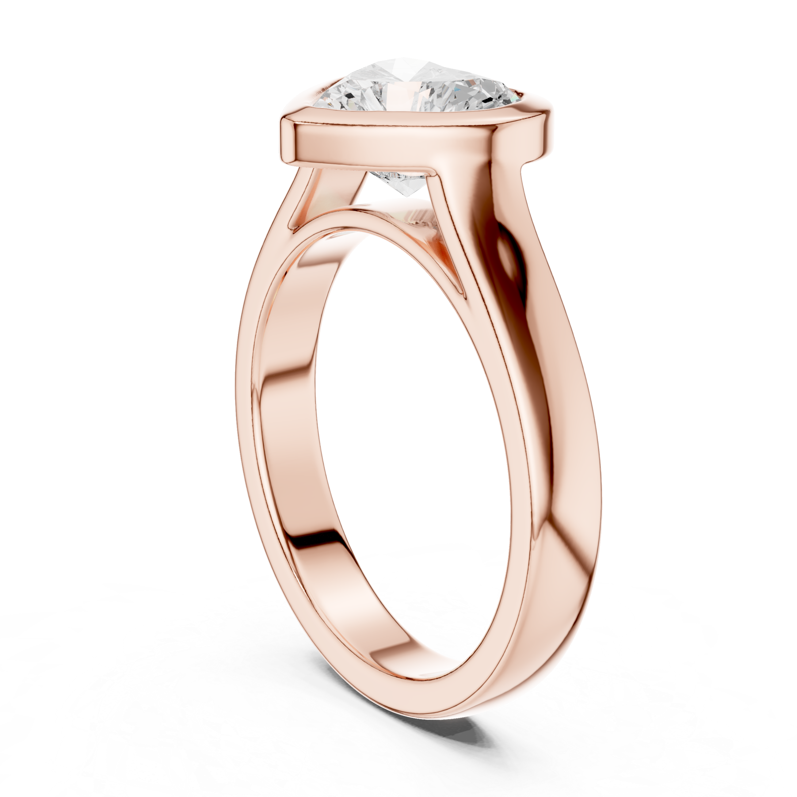 Heart Cut Solitaire Engagement Ring with Bezel Setting