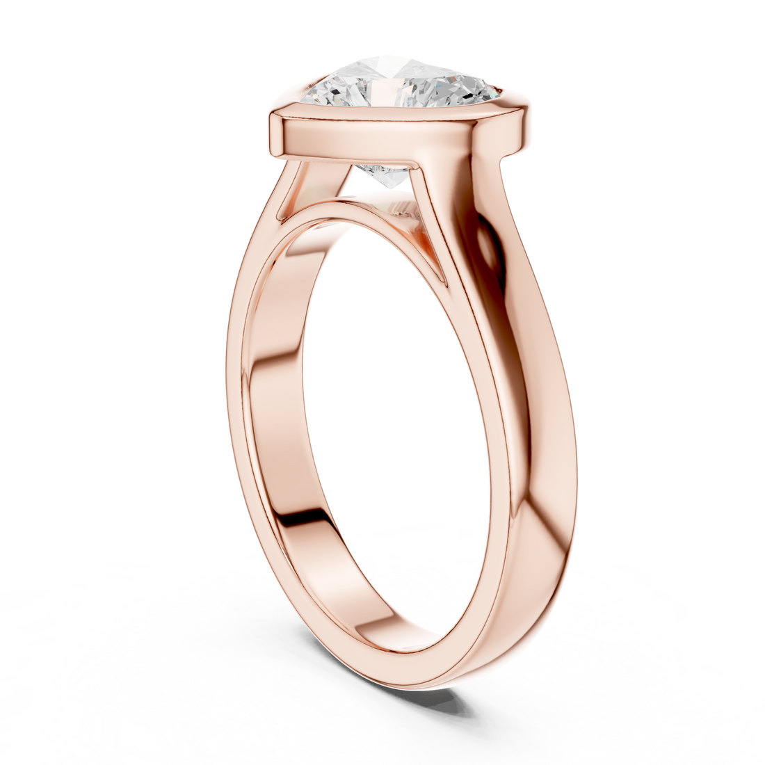 Heart Cut Solitaire Engagement Ring with Bezel Setting