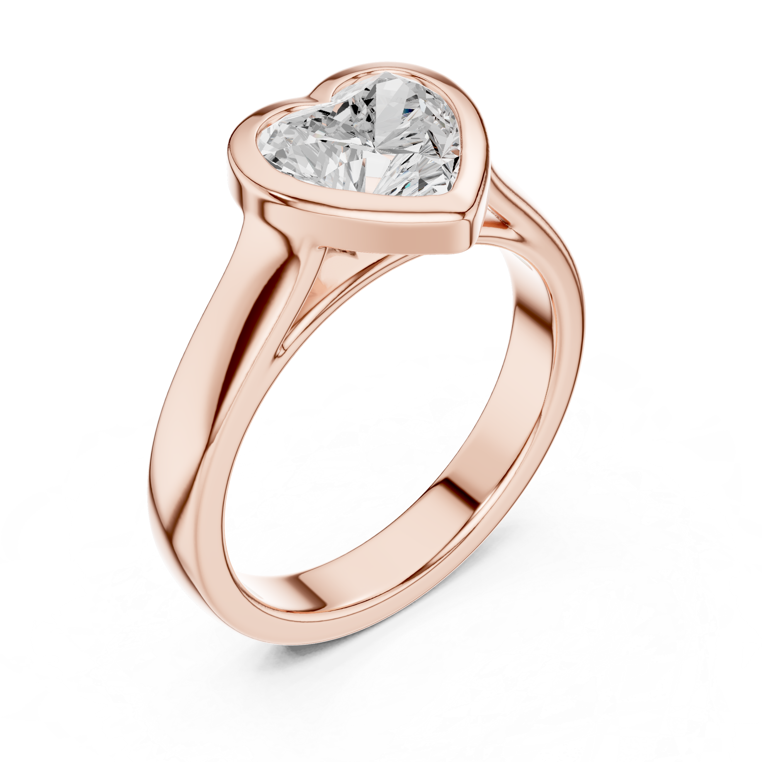 Heart Cut Solitaire Engagement Ring with Bezel Setting