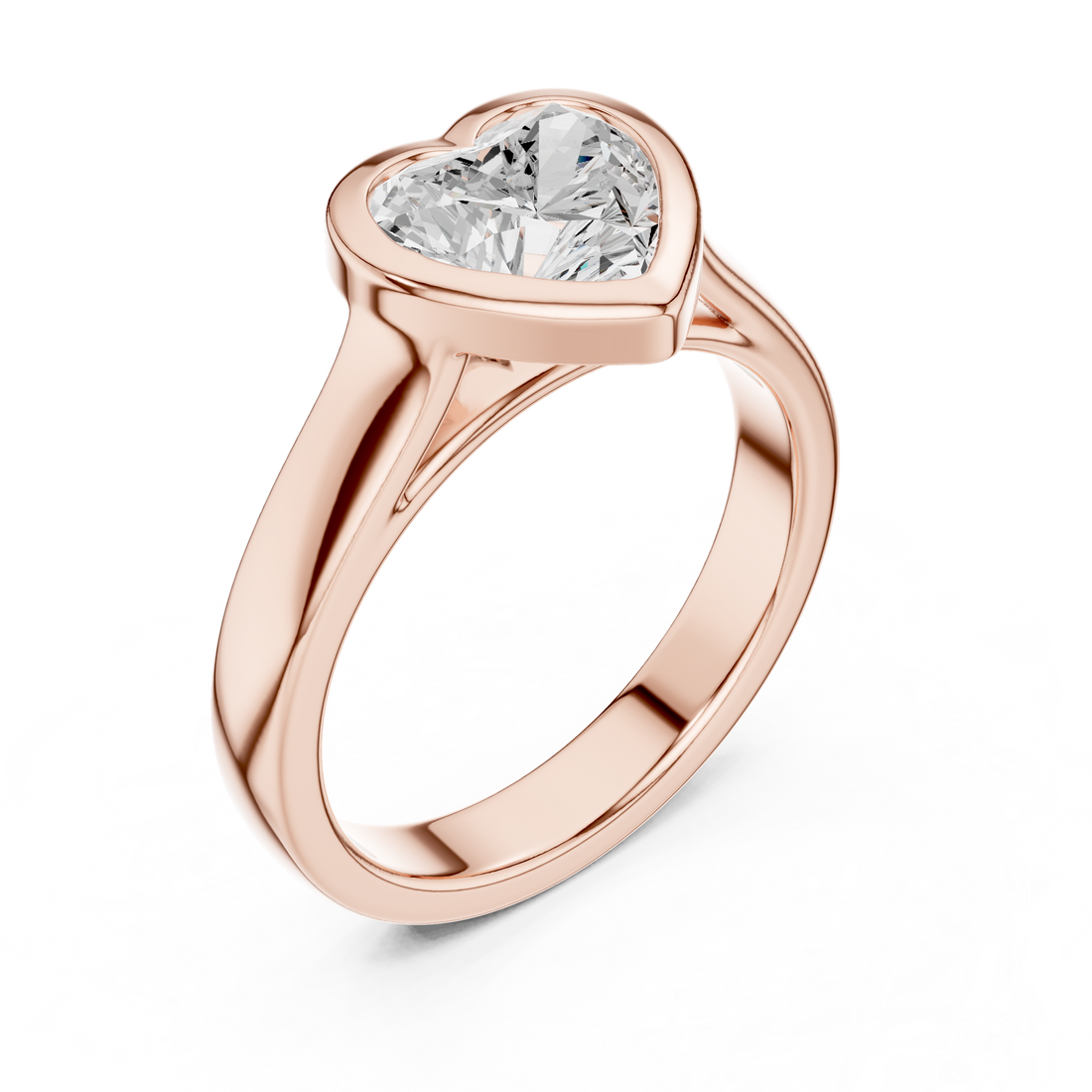 Heart Cut Solitaire Engagement Ring with Bezel Setting