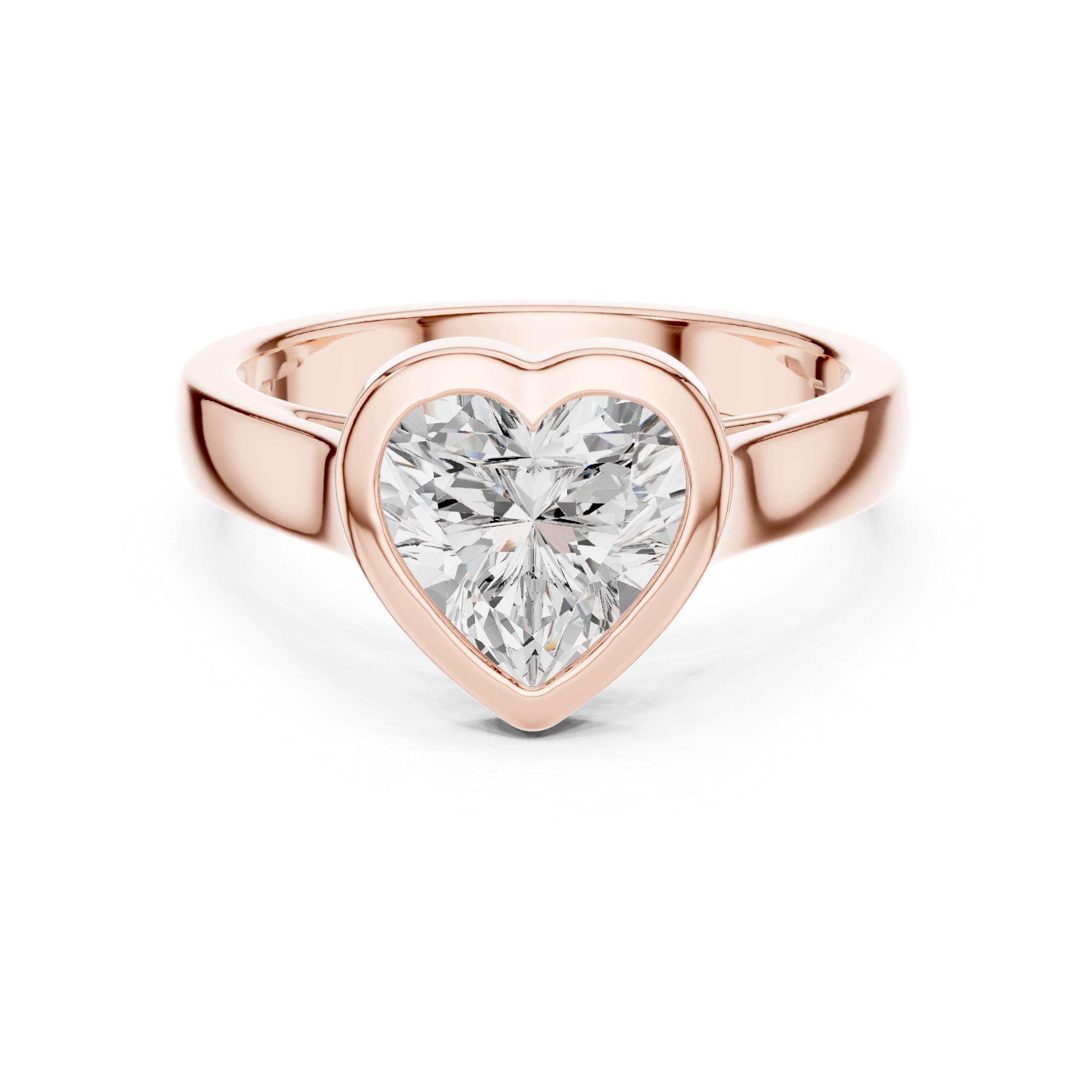 Heart Cut Solitaire Engagement Ring with Bezel Setting