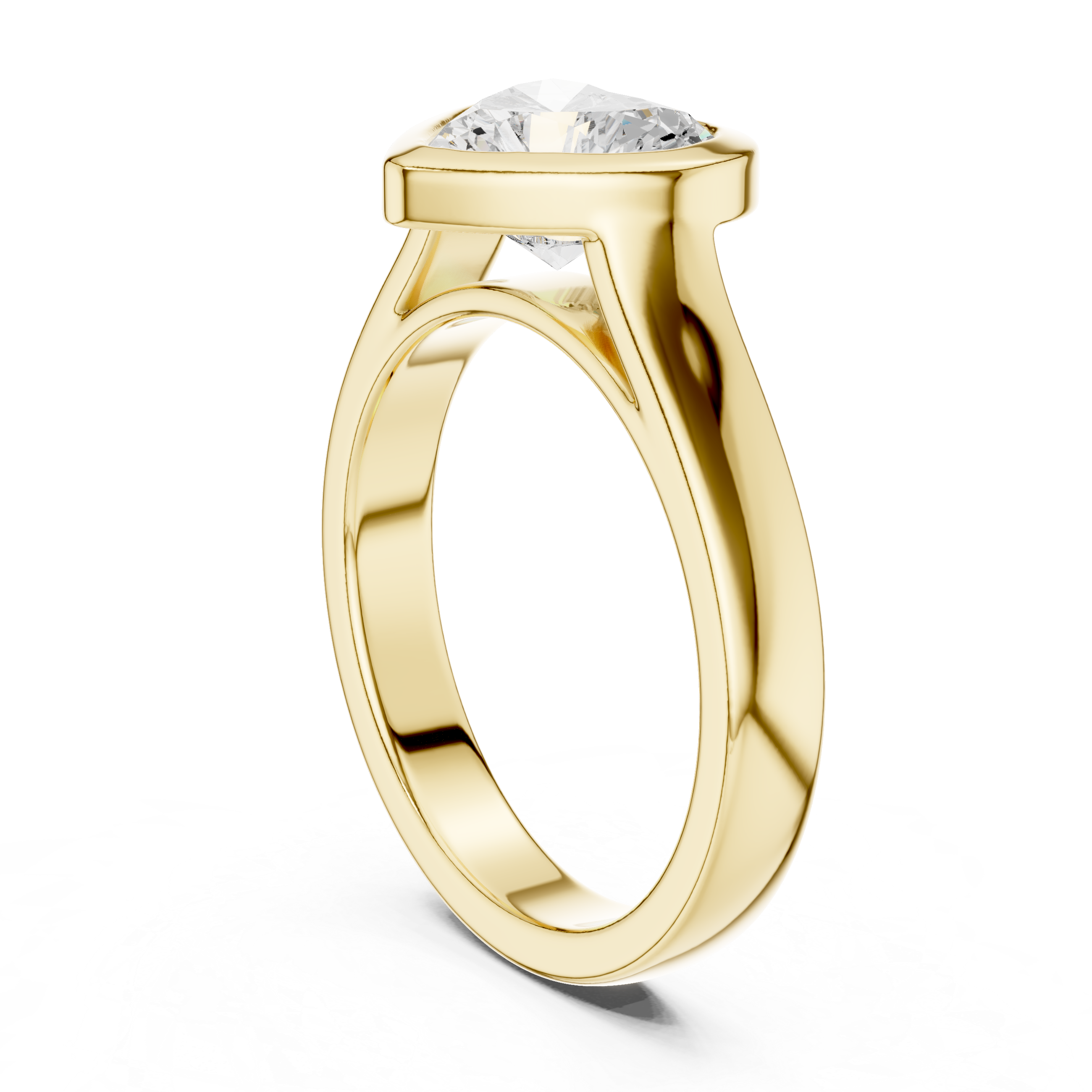 Heart Cut Solitaire Engagement Ring with Bezel Setting